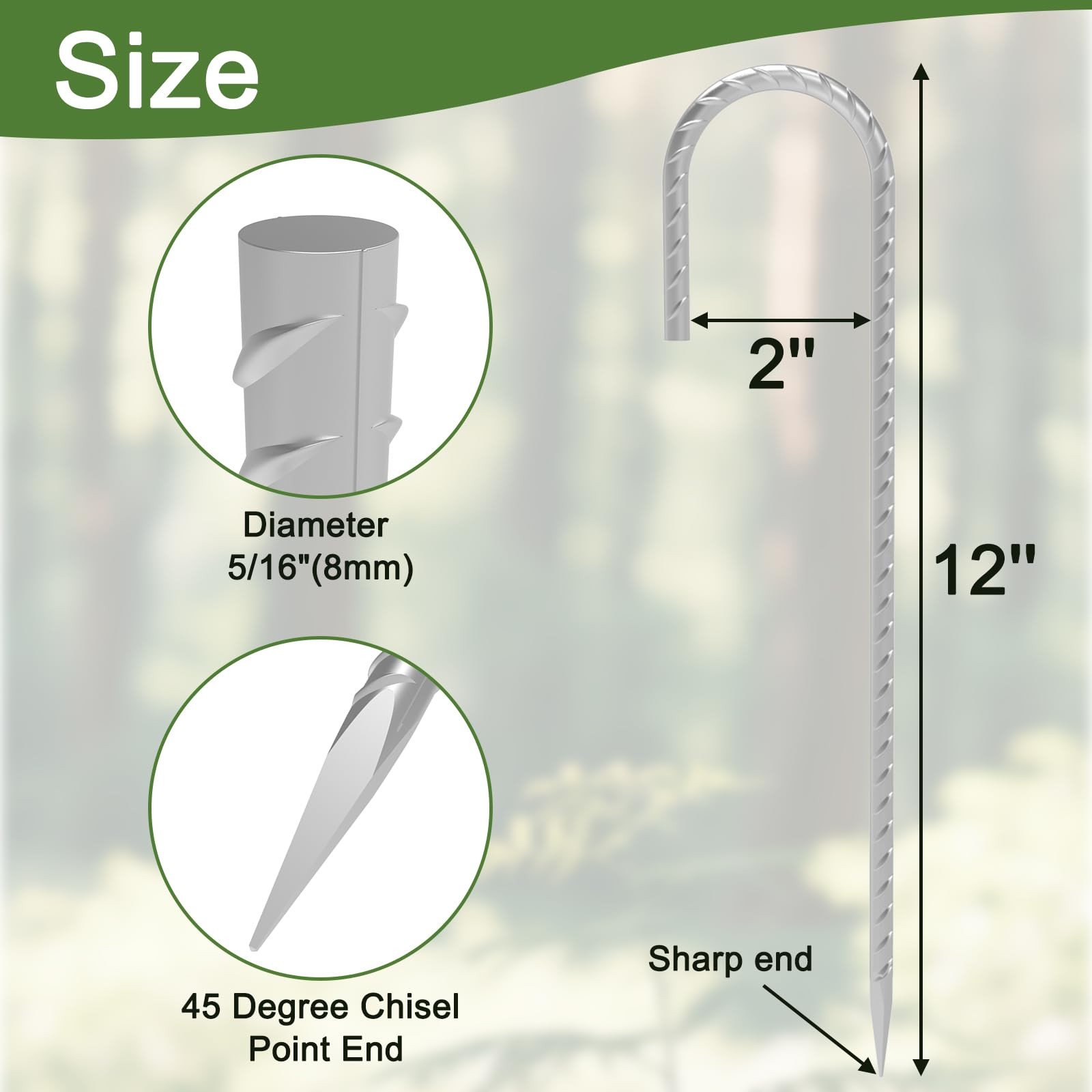 OK5STAR Rebar Stakes 12 Inch, 55 12 Inch – 55 Pcs – Silver, 12 inch – Silver