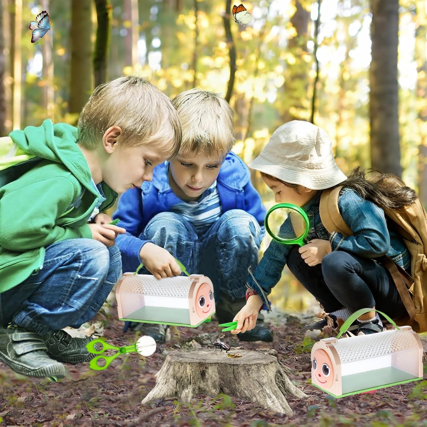 Insect Catcher Set for Kids, Insect Observation Box with Carry Handle and a…
