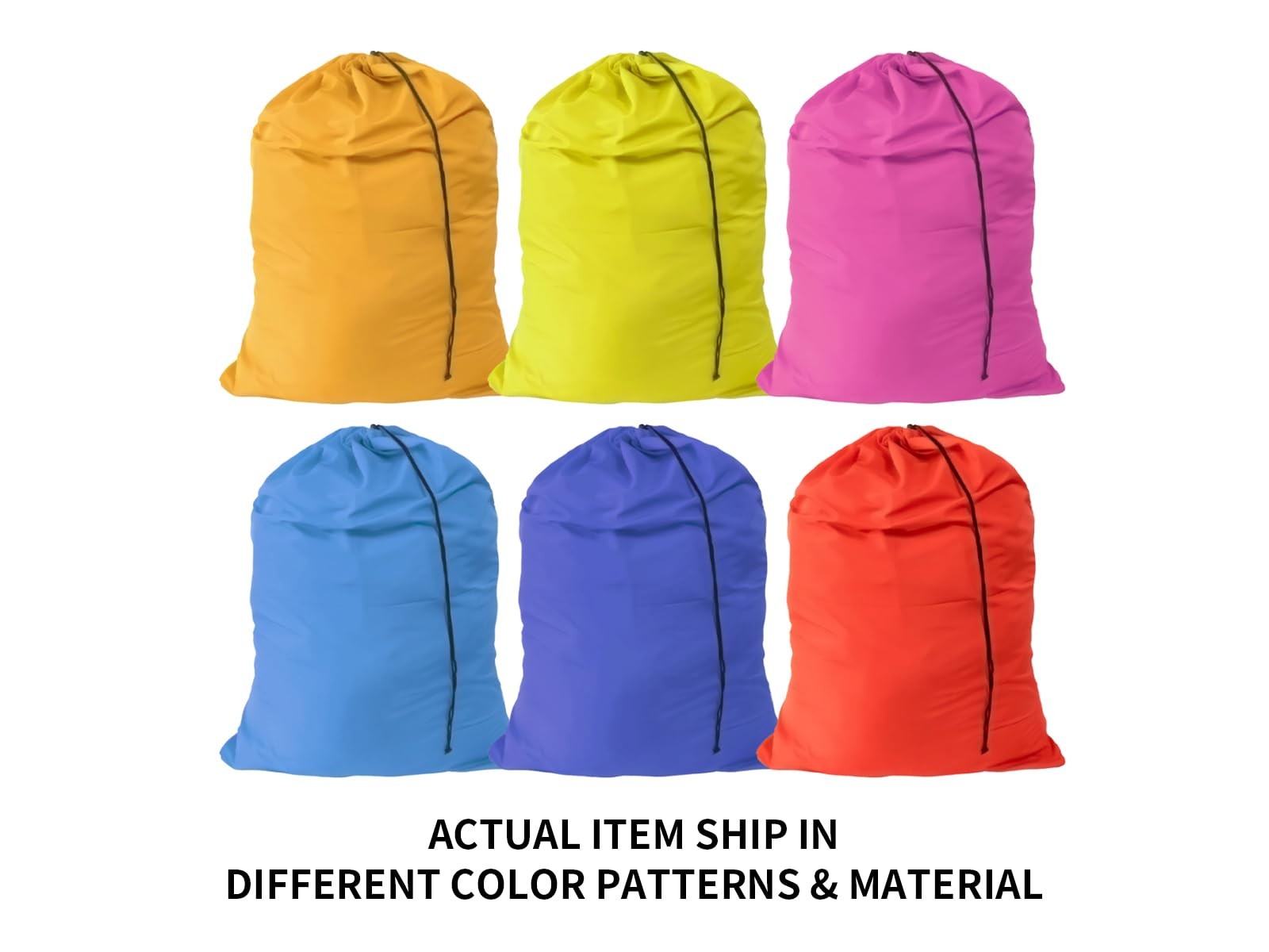 YETHAN Extra Large Laundry Bag 6 Pack, Varied Colors, Travel 6 Bags, Mixcolor