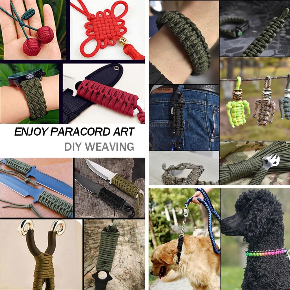 21 Colors Paracord (10FT Each Color), 550lb Parachute Cord Combo 10ft, Pure