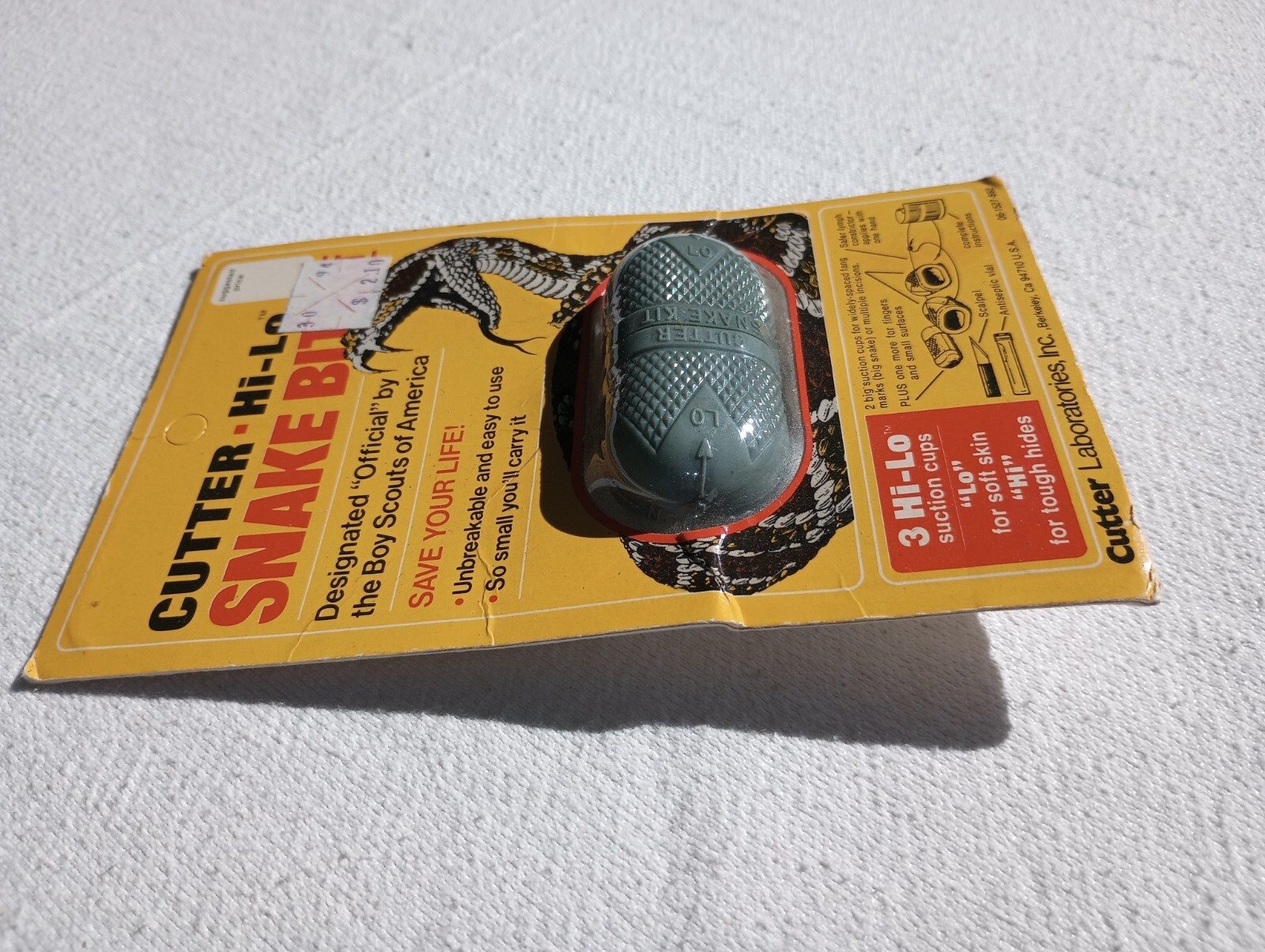 CUTTER HI LO SNAKE BITE KIT. (UNOPENED PACKAGE) With boy scout statement S4.2