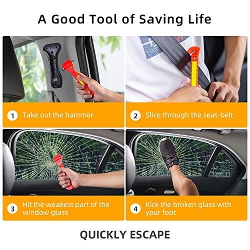 20 Pack Emergency Window Breaker & Seat Belt Cutter, Safety Hammer Survival Tool
