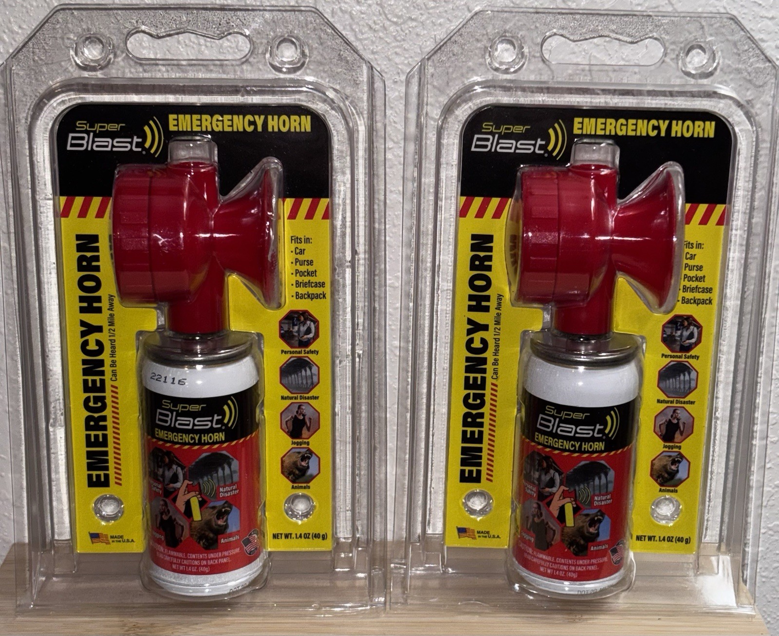 Super Blast Emergency Air Horn 1.4 oz Lot of 2 New Sealed Personal Safety NIP