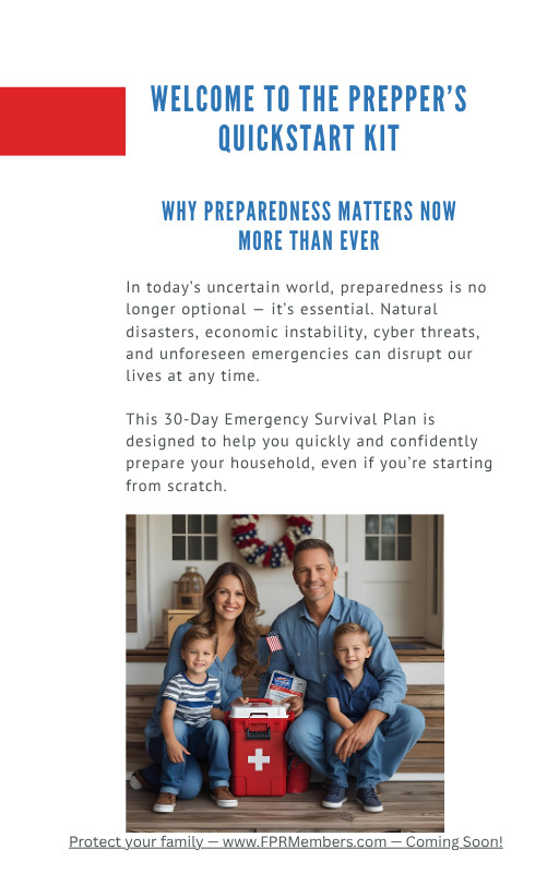 Prepper’s Quickstart Kit | 30-Day Emergency Survival Plan | Digital Download