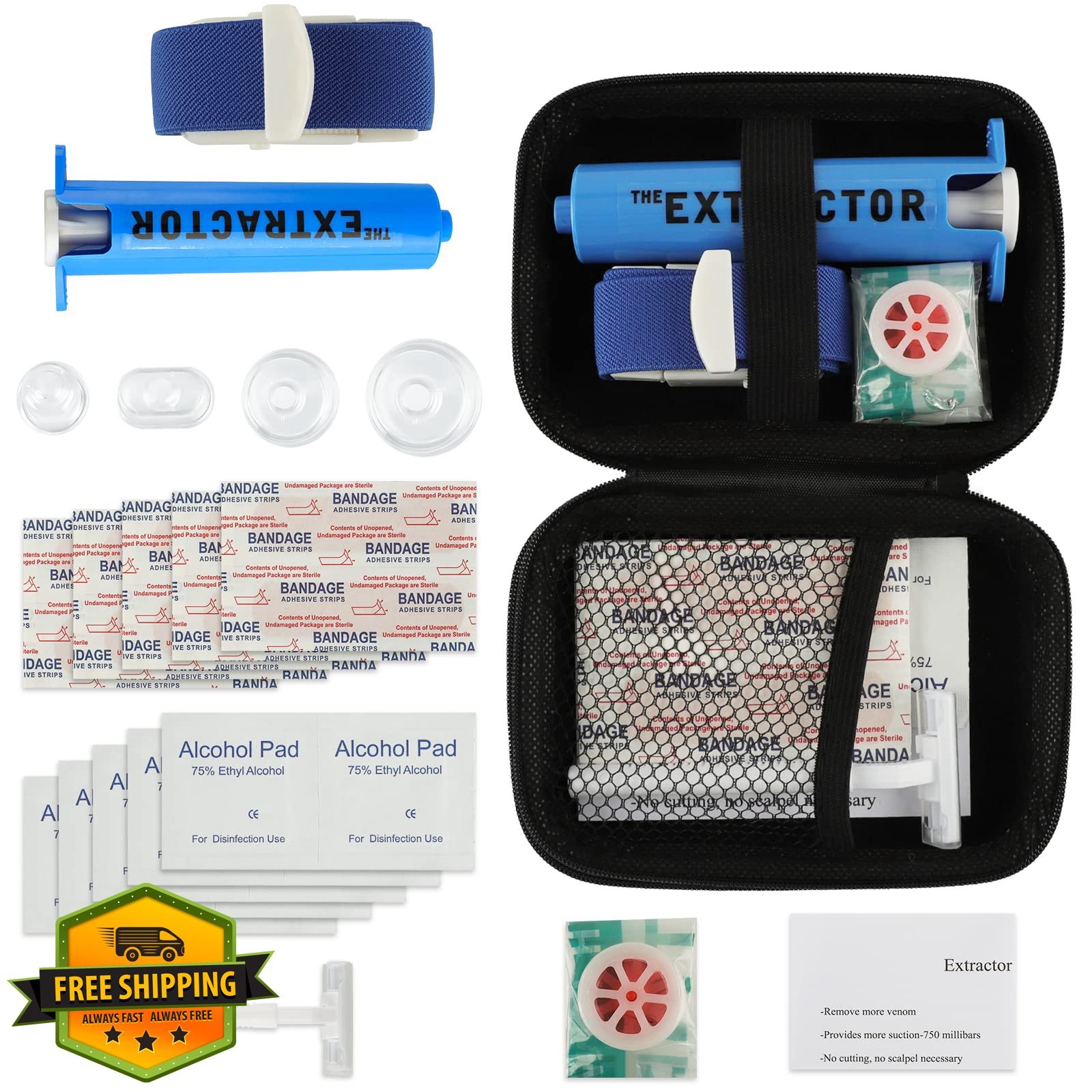 Snake Bite Kit Venom Extractor Suction Pump First Aid Hiking Camping