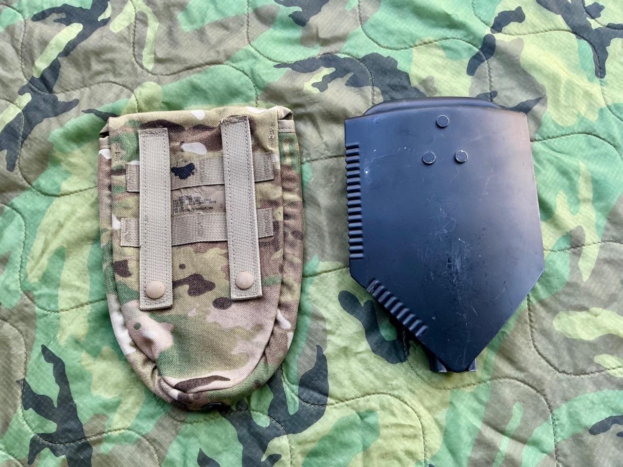 2011 Army Military Surplus Entrenching E Tool Shovel & Multicam Pouch Carrier GI