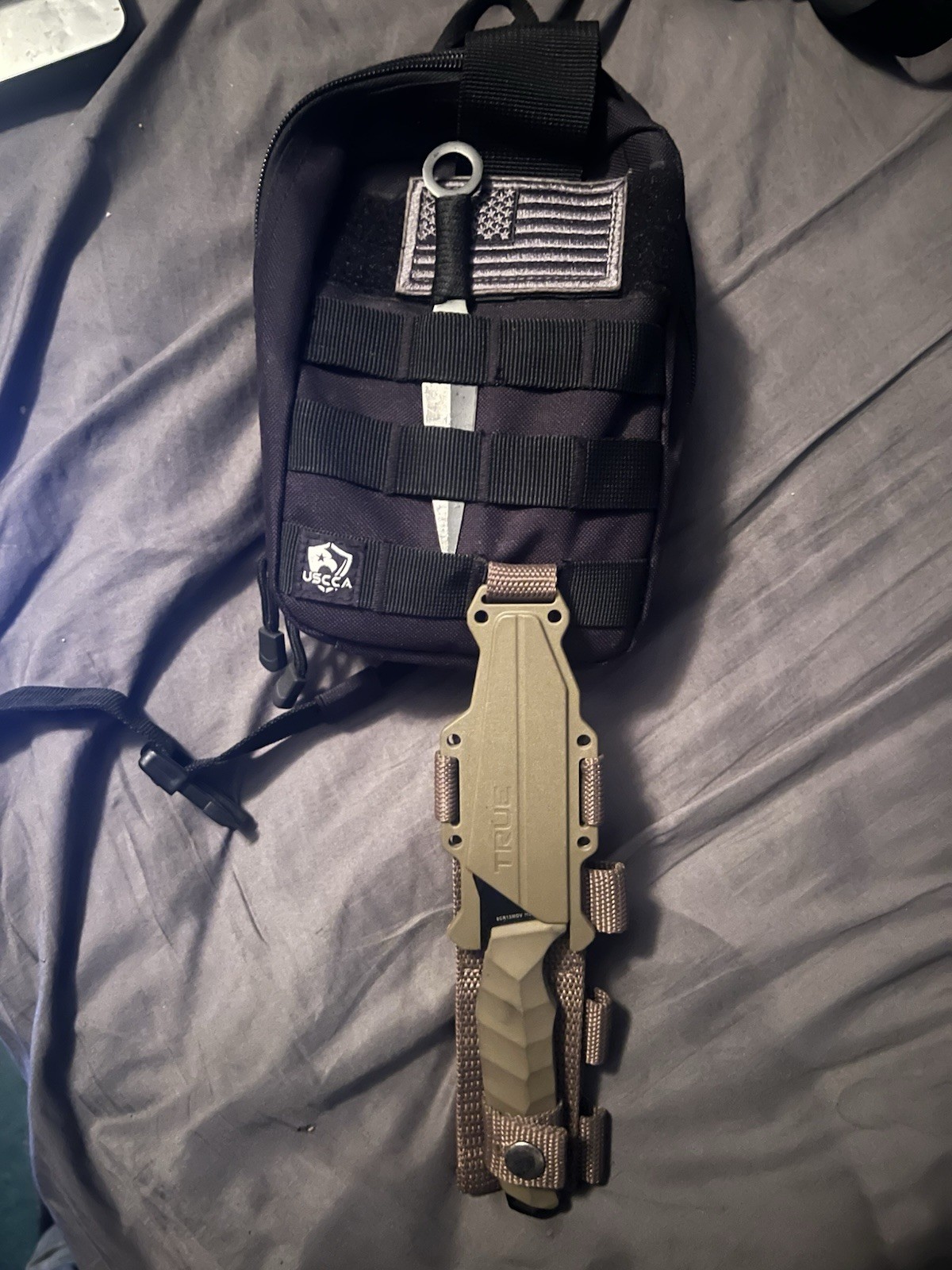 USCCA Survival Kit W/ Added Fixed Blade & Throwing Knife (Packed With Surv. Sup)