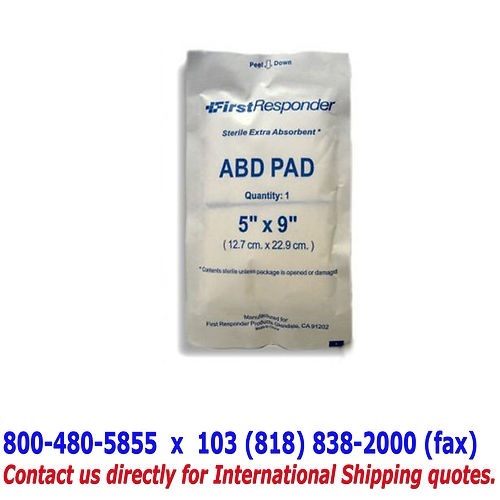 First Responder ABD Abdominal Pad / Bandage 5×9- Wholesale 20 pieces/Lot