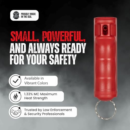 Keychain Pepper Spray Flip Top Safety 1 Pack 1/2oz – Maximum Heat Strength Red