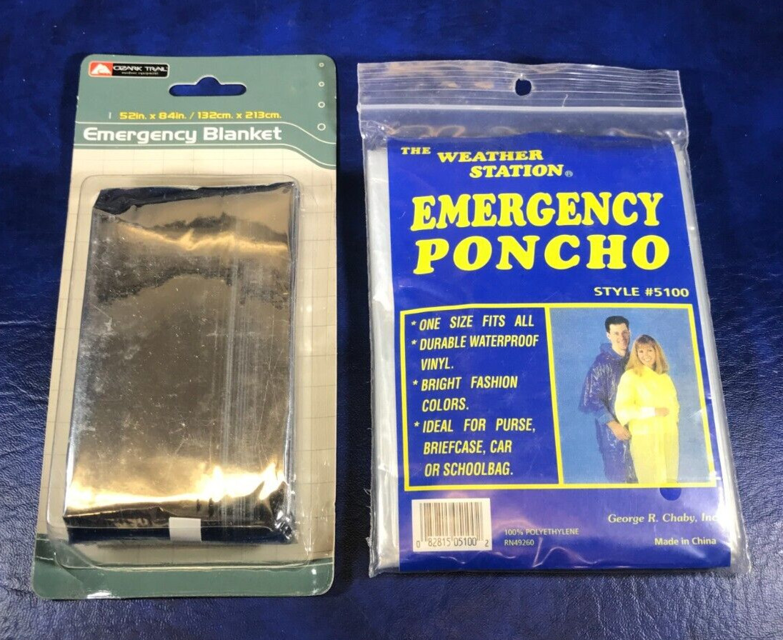 Emergency Blanket and Emergency Poncho