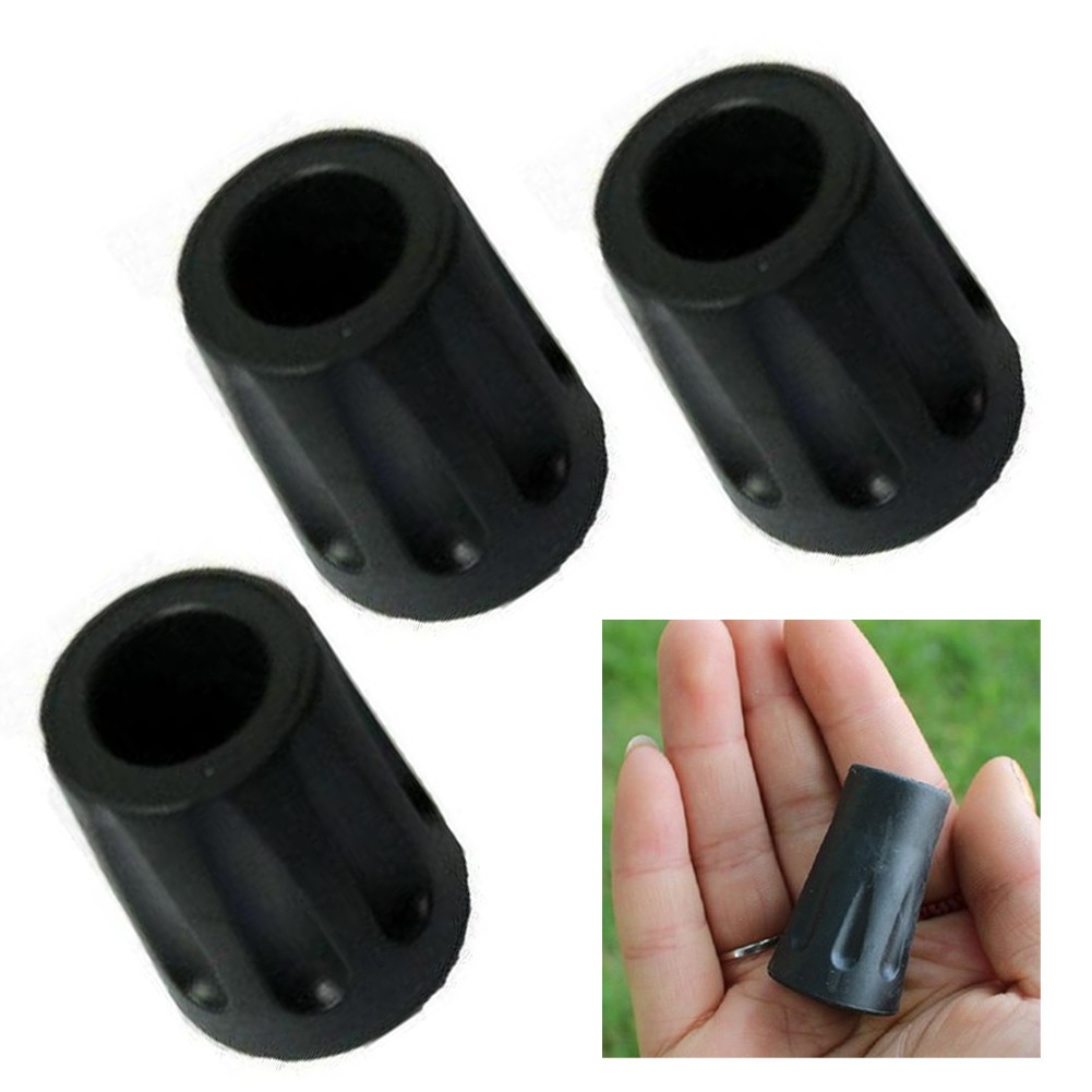Trekking Pole Tips Replacement Long Lasting Rubber Feet (3pcs) for Hiking Poles
