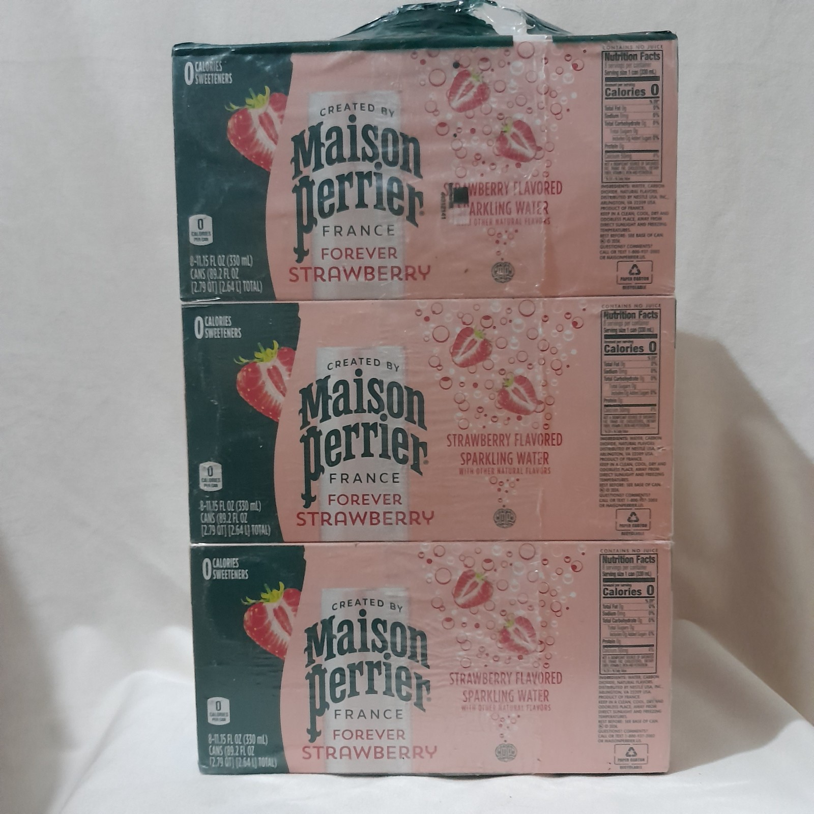 Forever Strawberry Flavored Sparkling Water, 11.15 Fl Oz, 24 Count (12/19/2026)