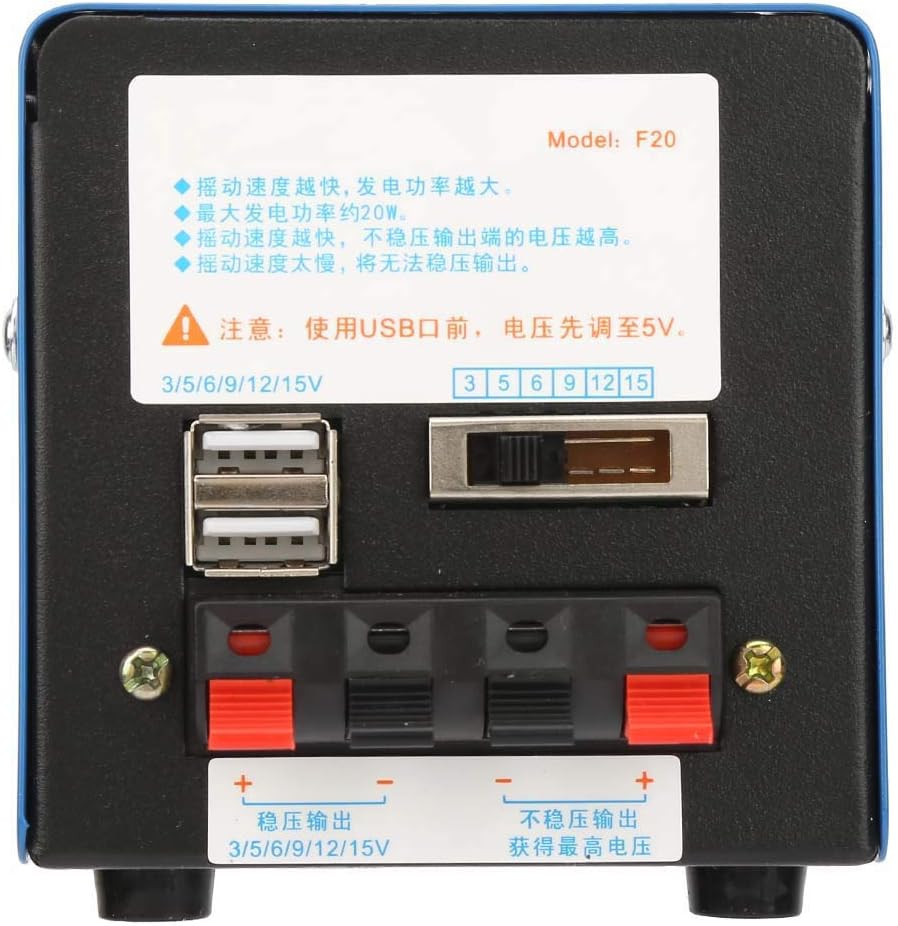 Portable Hand Crank Generator, High Power 20W USB Charging Dynamo with Emergency