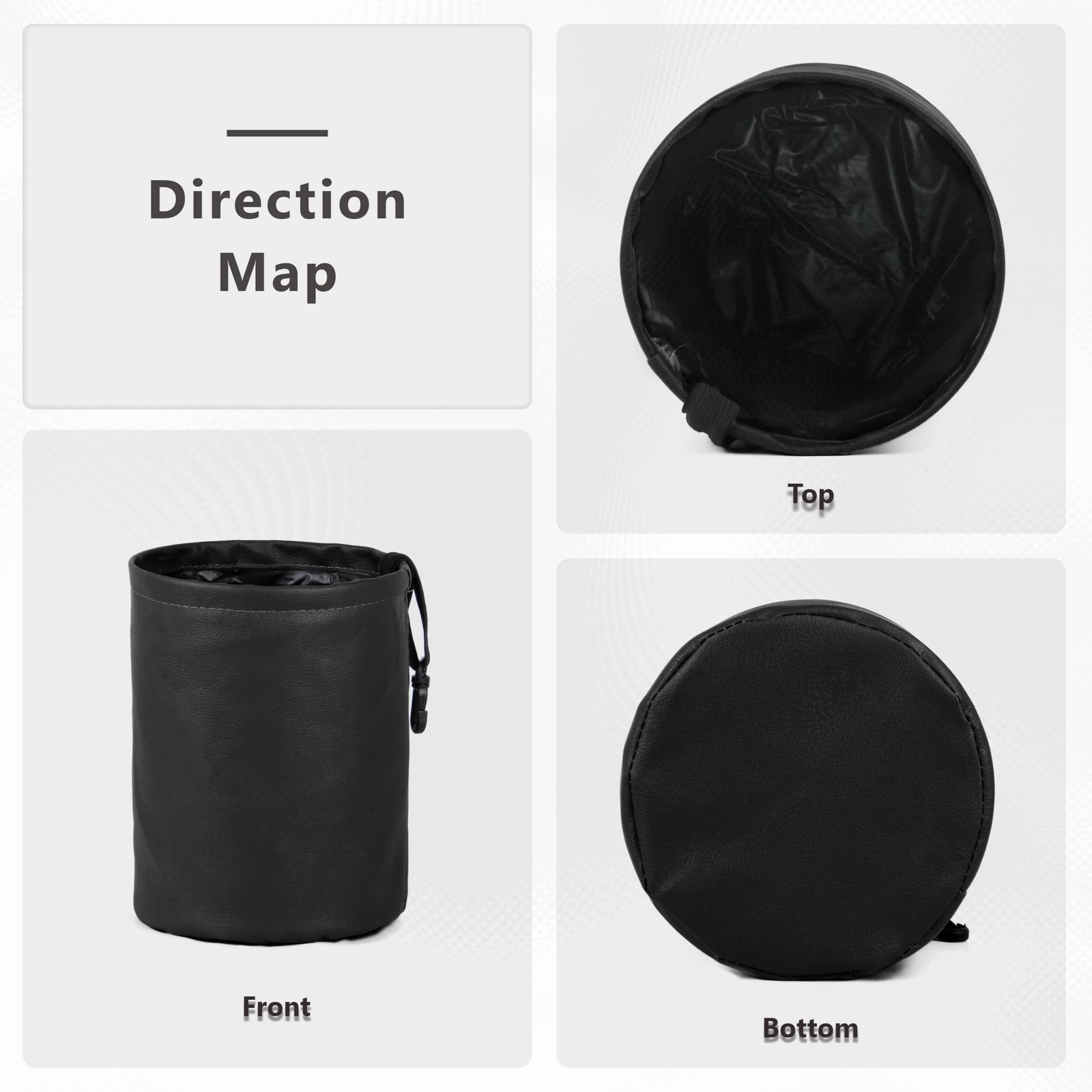 Car Trash Can Foldable PU Leather Car Garbage Can Waterproof Portable Multifu…