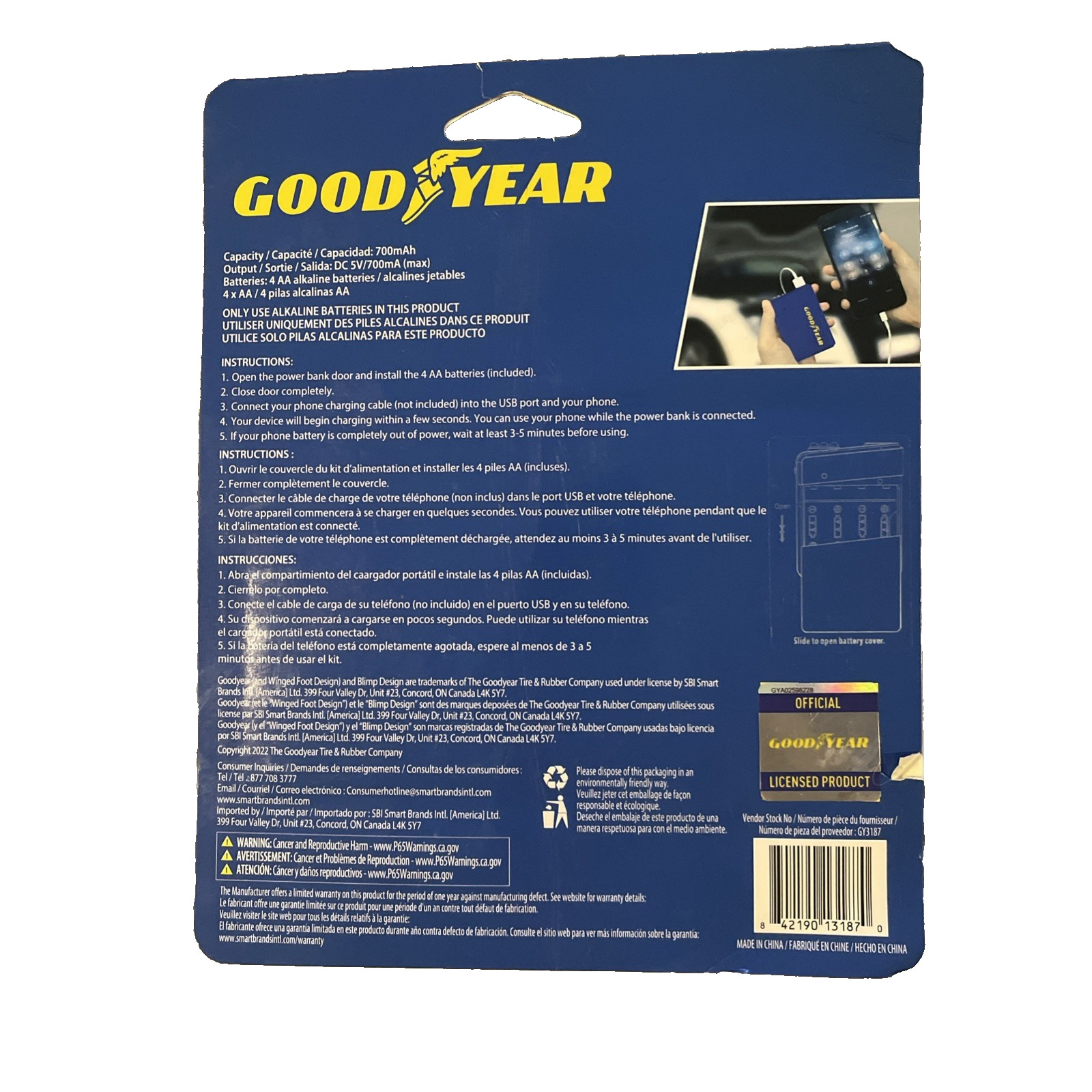 Goodyear Emergency Light and Power Bank Kit 700 mAh (GY3187)