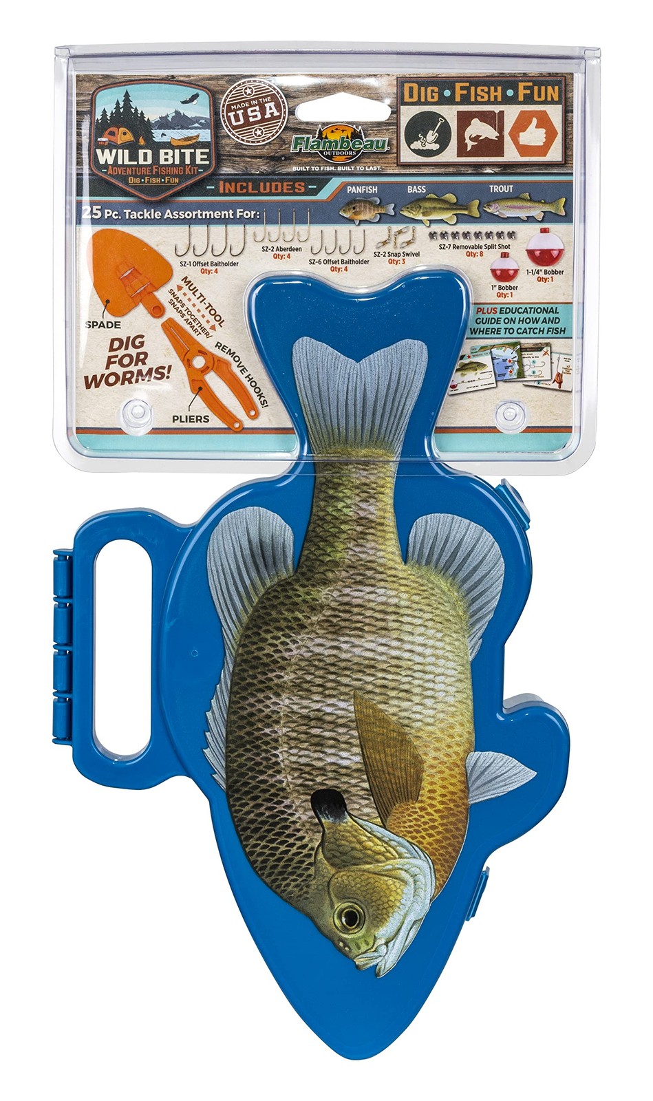 Flambeau Outdoors Wild Bite Fishing Tackle Box Kit | One Size, Blue