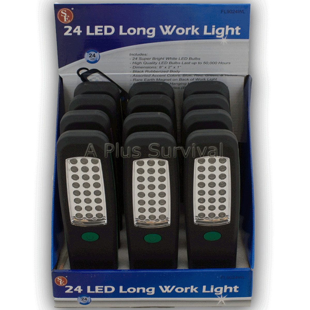 Lot of 12 – 24 LED Emergency Camping Survival Worklight Hanger Hook Magnet