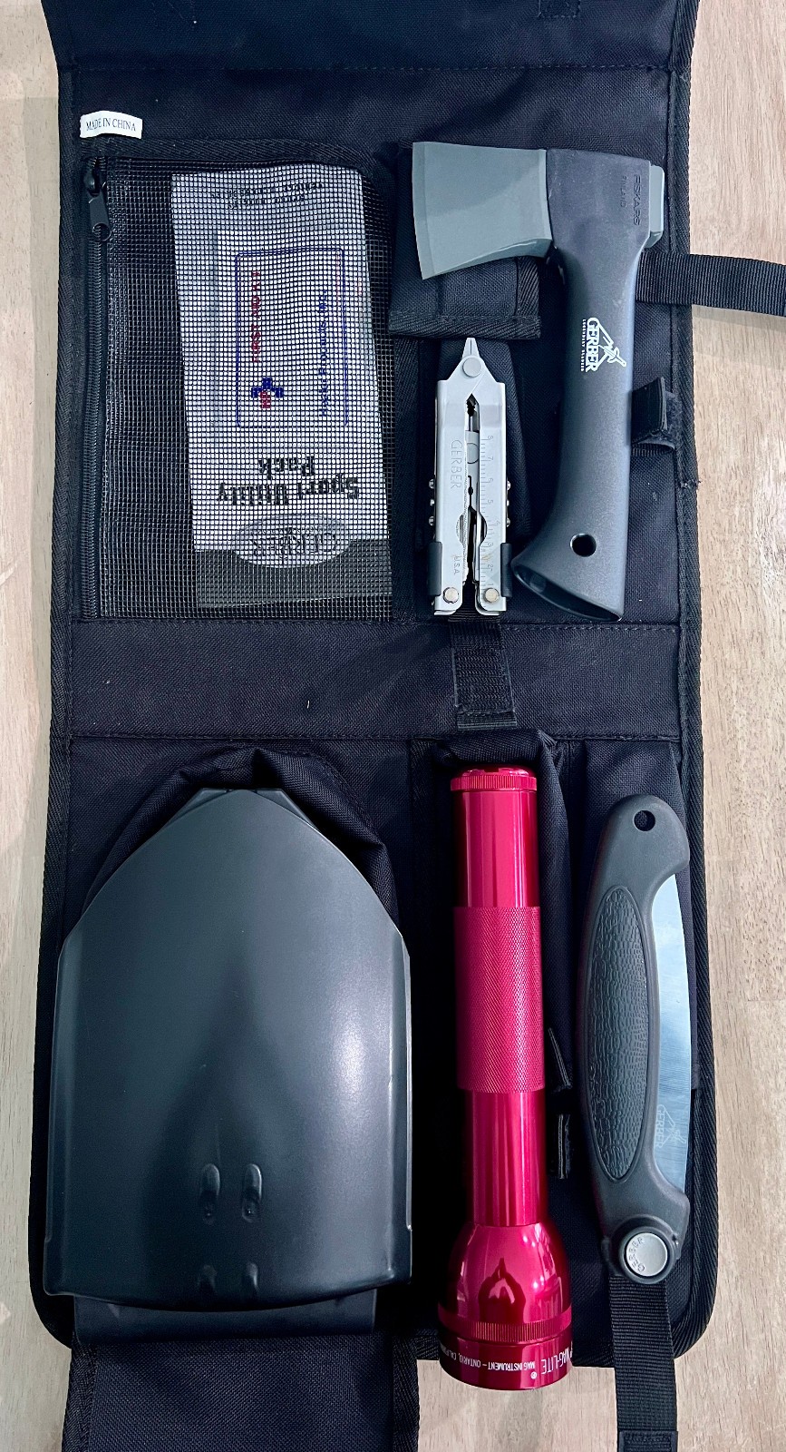 Gerber Off-Road Survival Kit Model 05635; Hatchet, Flashlight, Multitool Etc