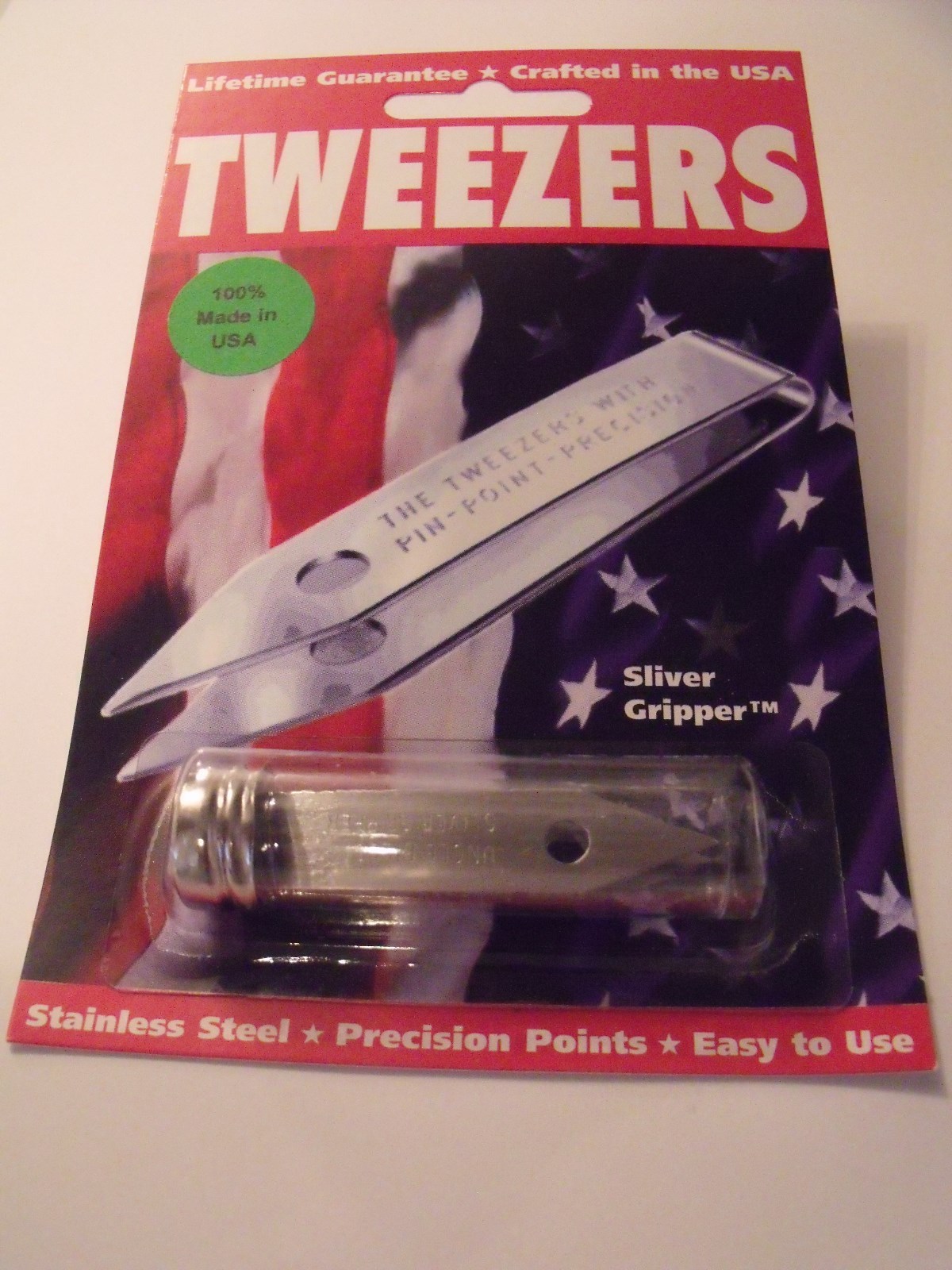 Uncle Bill’s Sliver Gripper TWEEZER, In Tube – Made in USA – EDC/Survival Tool