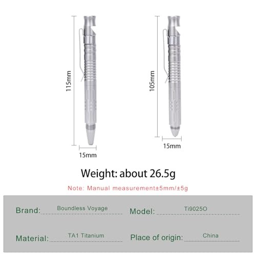Titanium Pen 3-in-1 Multitool – Survival EDC Pen with Glass Breaker &