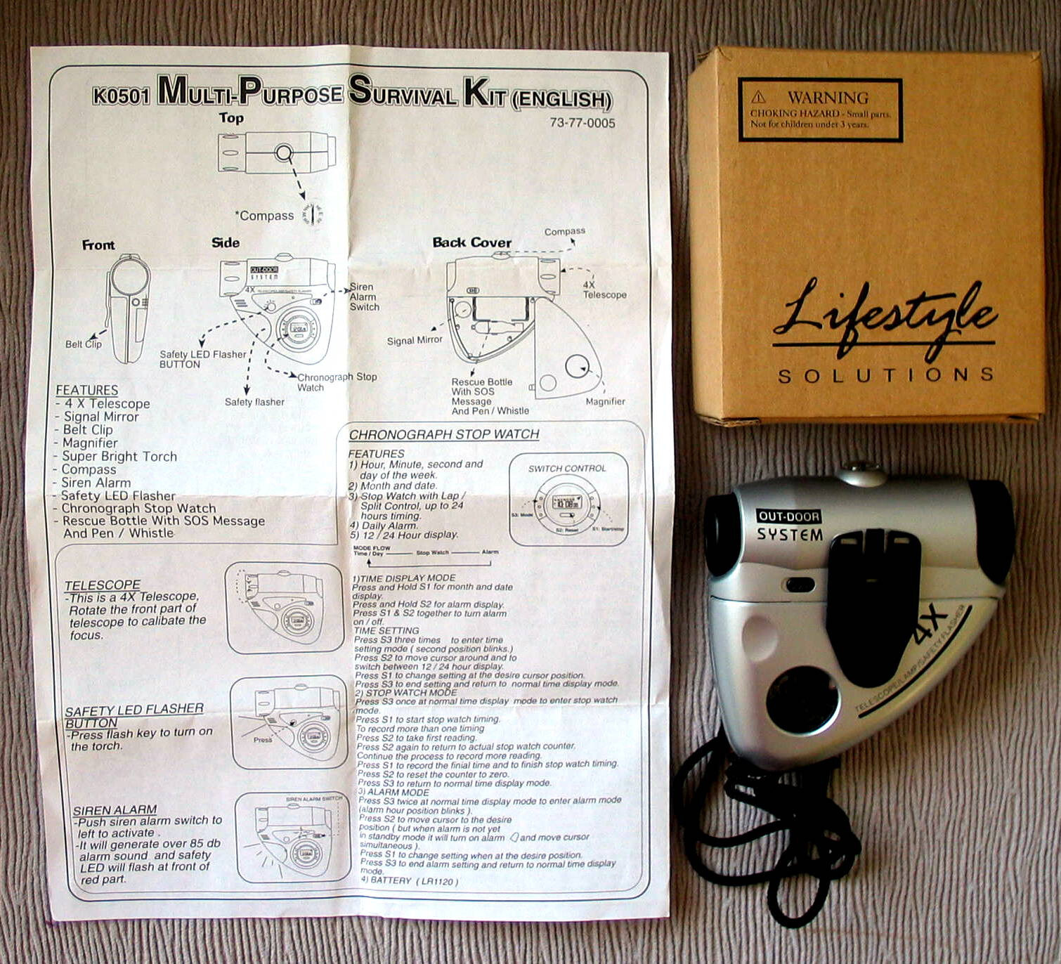 Lifestyle multi-purpose survival kit w/ many handy tools, NEW IN BOX, GREAT GIFT