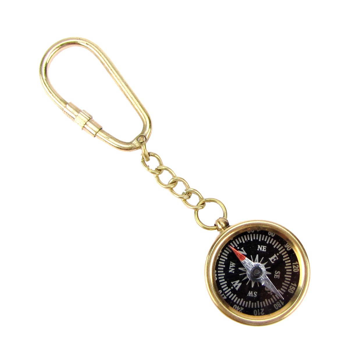 Brass Directional Pocket Compass Hiking/Camping/Survival Gear Keychain Key Ring
