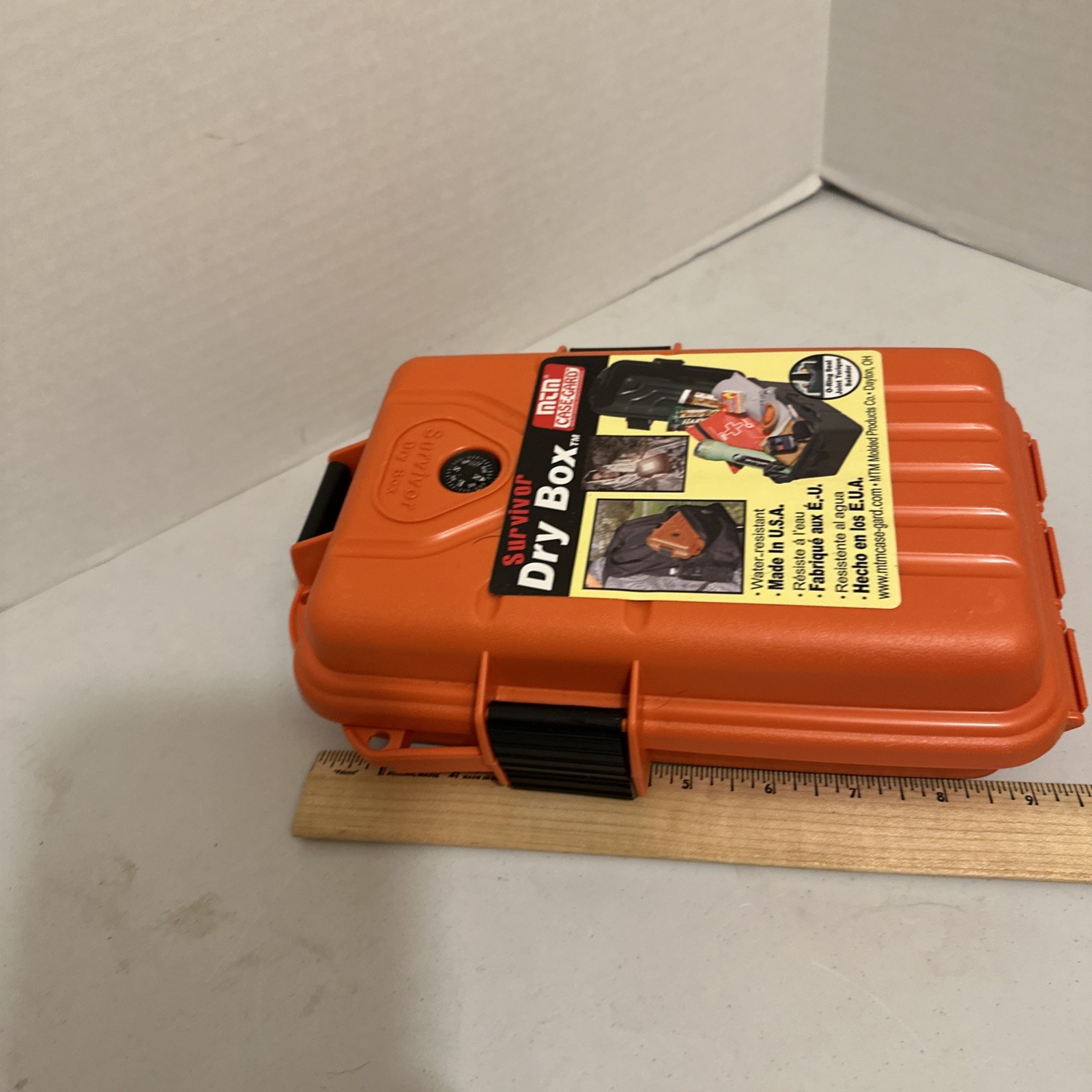 Orange MTM Survivor Dry Box with O-Ring Seal Compass Made In The Usa