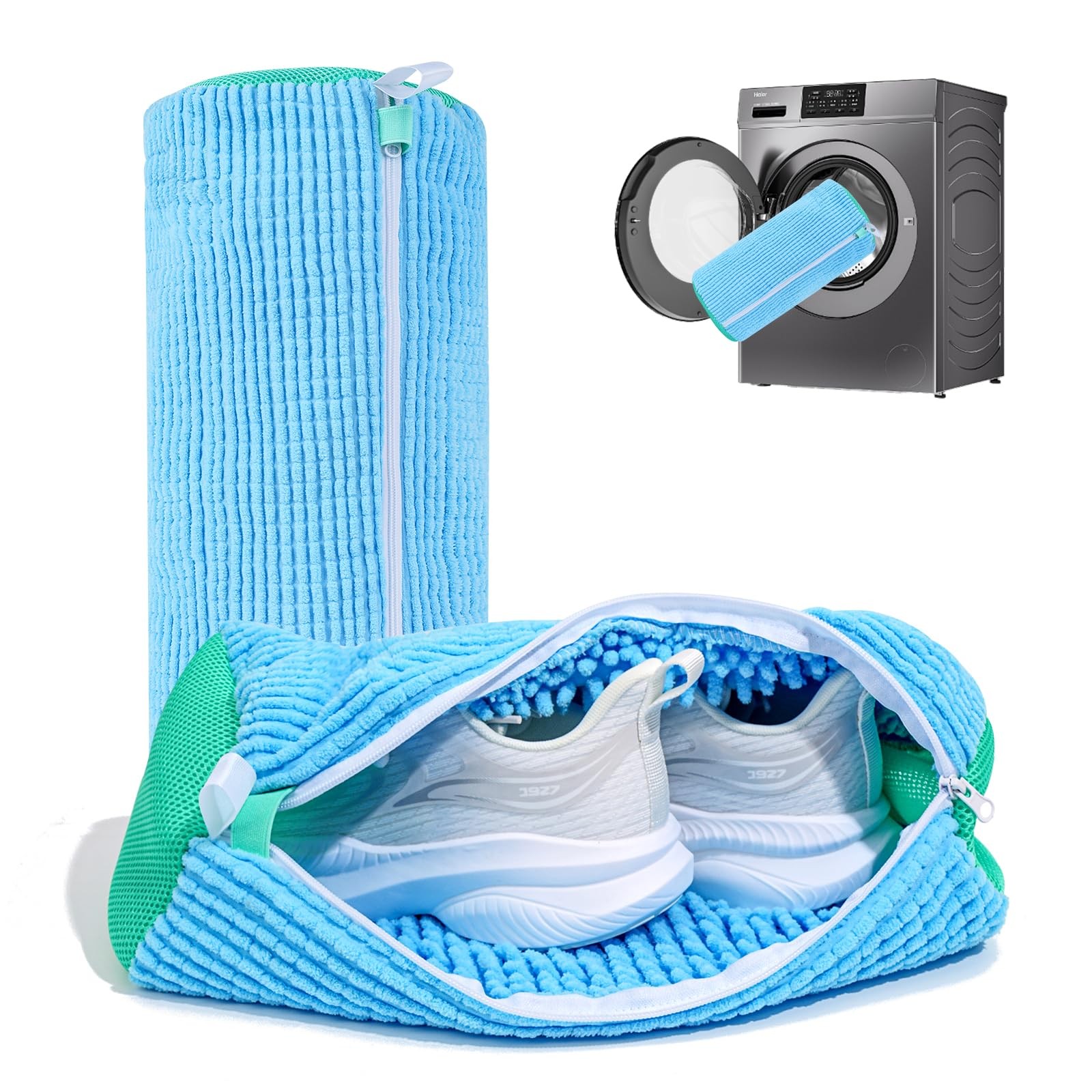 Shoe Washing Machine Bag: Laundry Bag for 15″L x 7″W x 7″H, Blue 2pcs