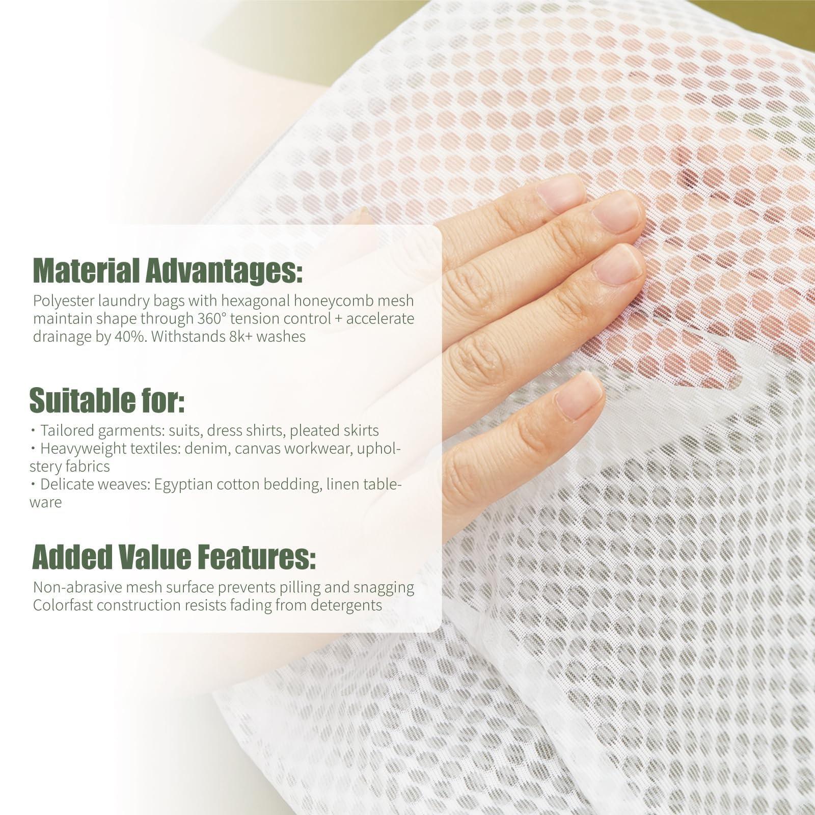 GWT 4Pcs 3D Mesh Laundry Bags with Hanging Handles 20″ x 24″ x 4″, Clear