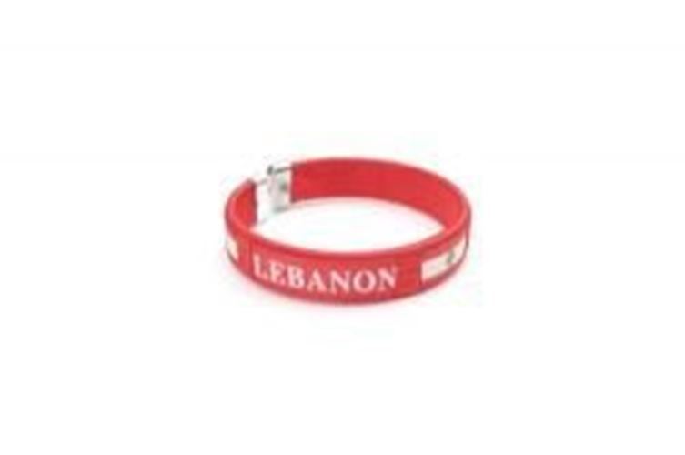 Lebanon Red Country Flag Flexible Adult C Bracelet Wristband… 2.5 Inches in Di