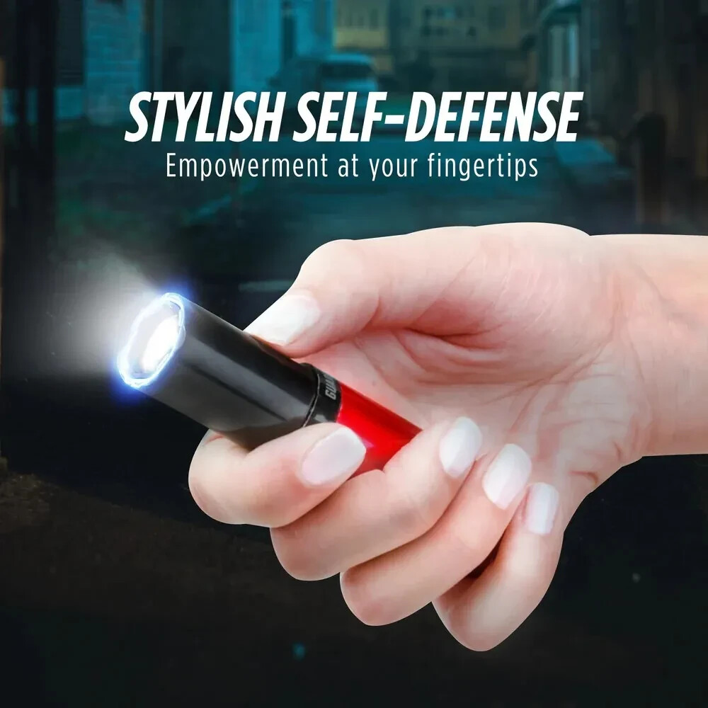 Lipstick-Shaped Self-Defense Device with 110 Lumen Flashlight & Keychain