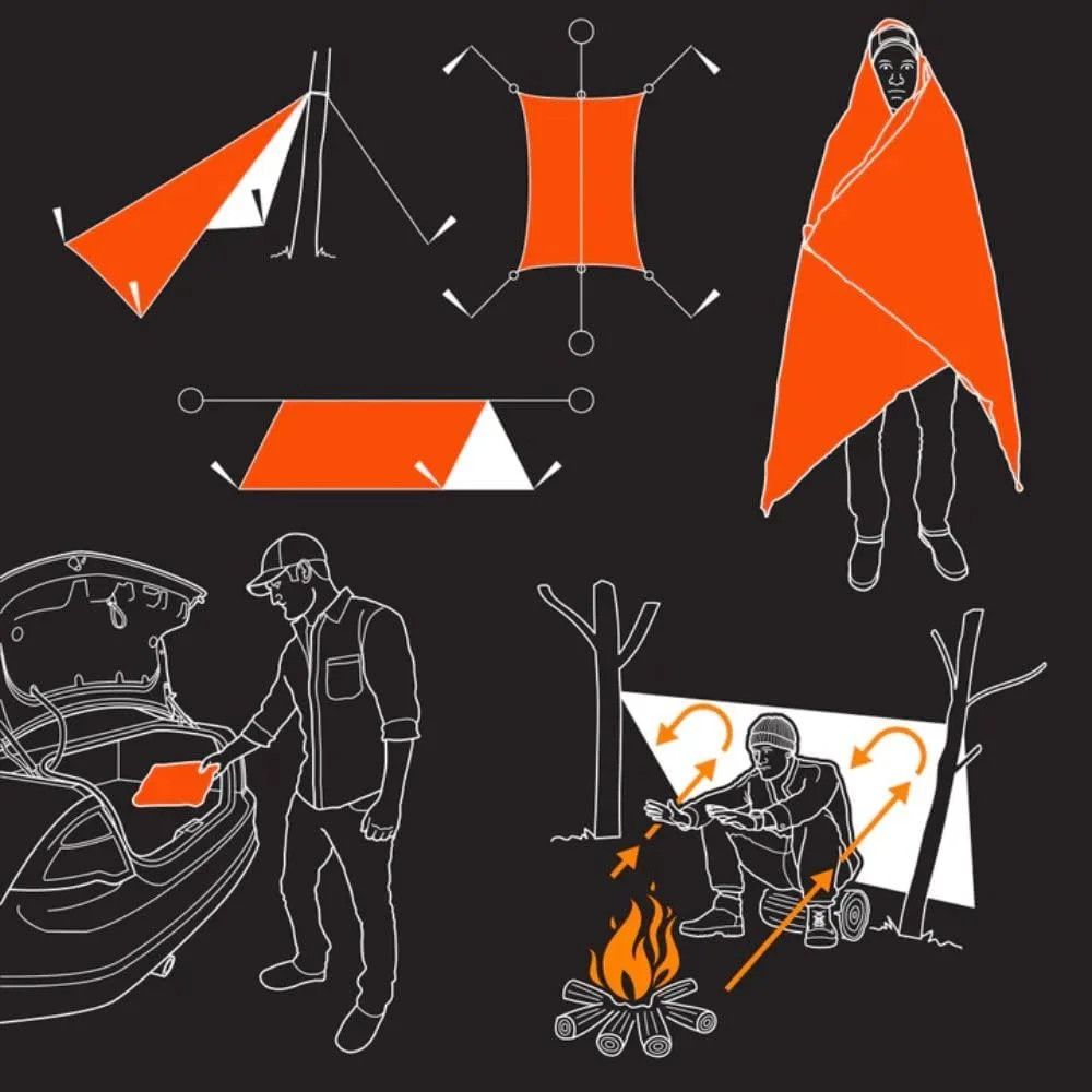 The Pathfinder School All Purpose Emergency Survival Blanket (Orange)