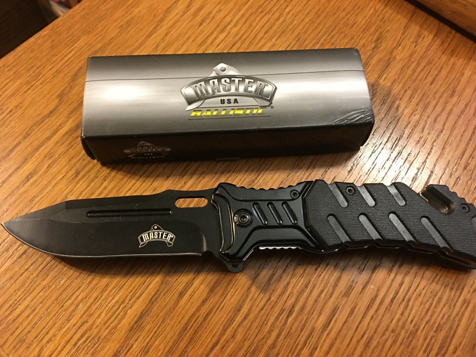 Master USA Black Hunting Tactical Rescue Pocket Knife & 2 Mini -Bowie Knives