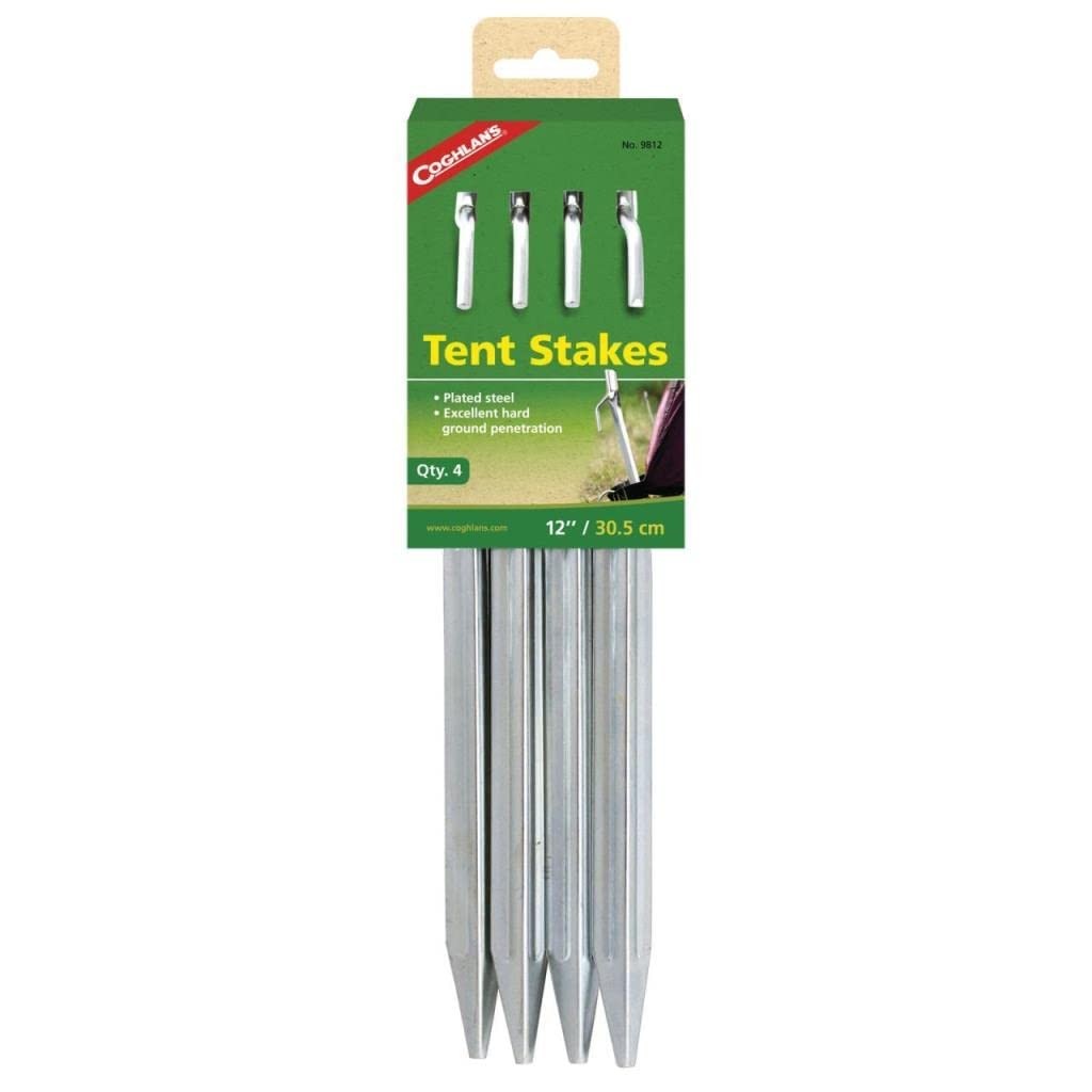 Coghlan’s Heavy-Duty Steel Tent Stakes for Secure Camping, One Size, Gray