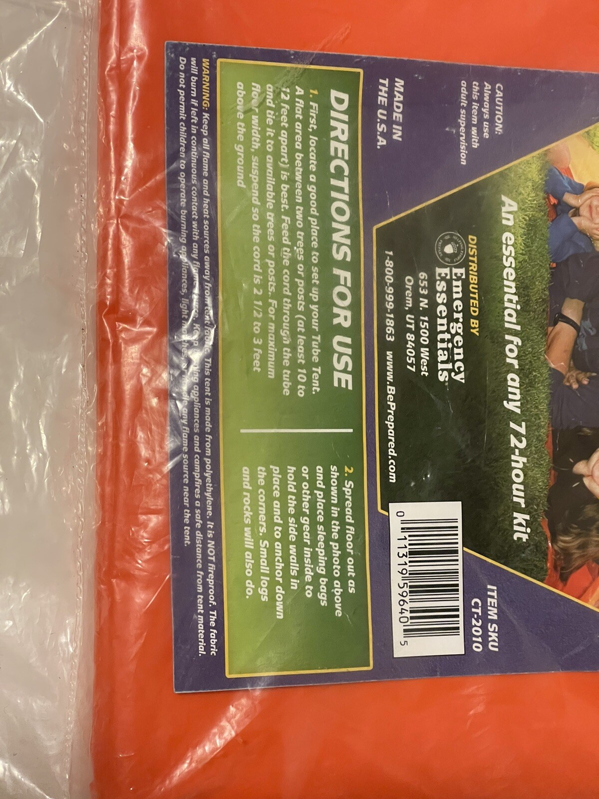 Outdoor Vinyl Tube Tent Camping/Hiking Emergency Essentials Survival Shelter