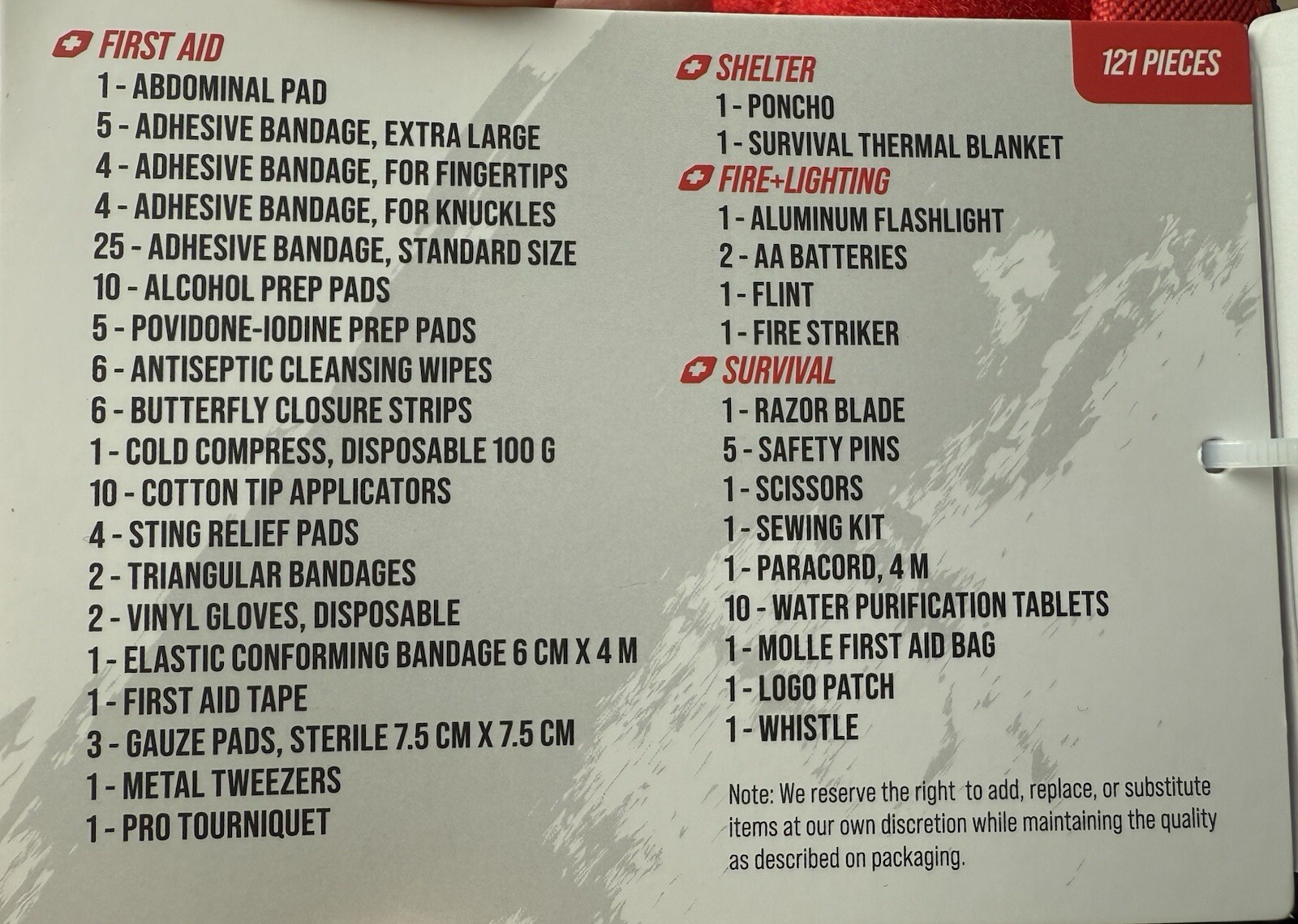 Life+Gear First Aid Kit- 121 pc Premium Tactical Pack, IFAK (NEW/Sealed)