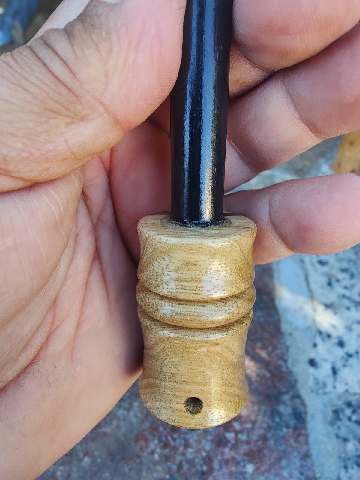 Bushcraft 5″ x 1/2 ” ferrocerium rod Black limba wood handle | | mischmetal