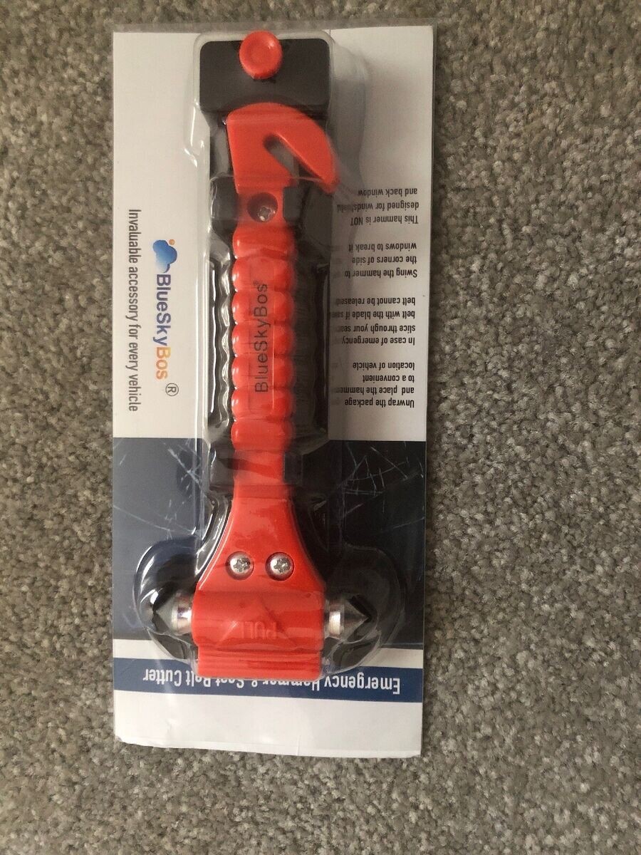 Blueskybos Emergency Hammer And Seatbelt Cutter