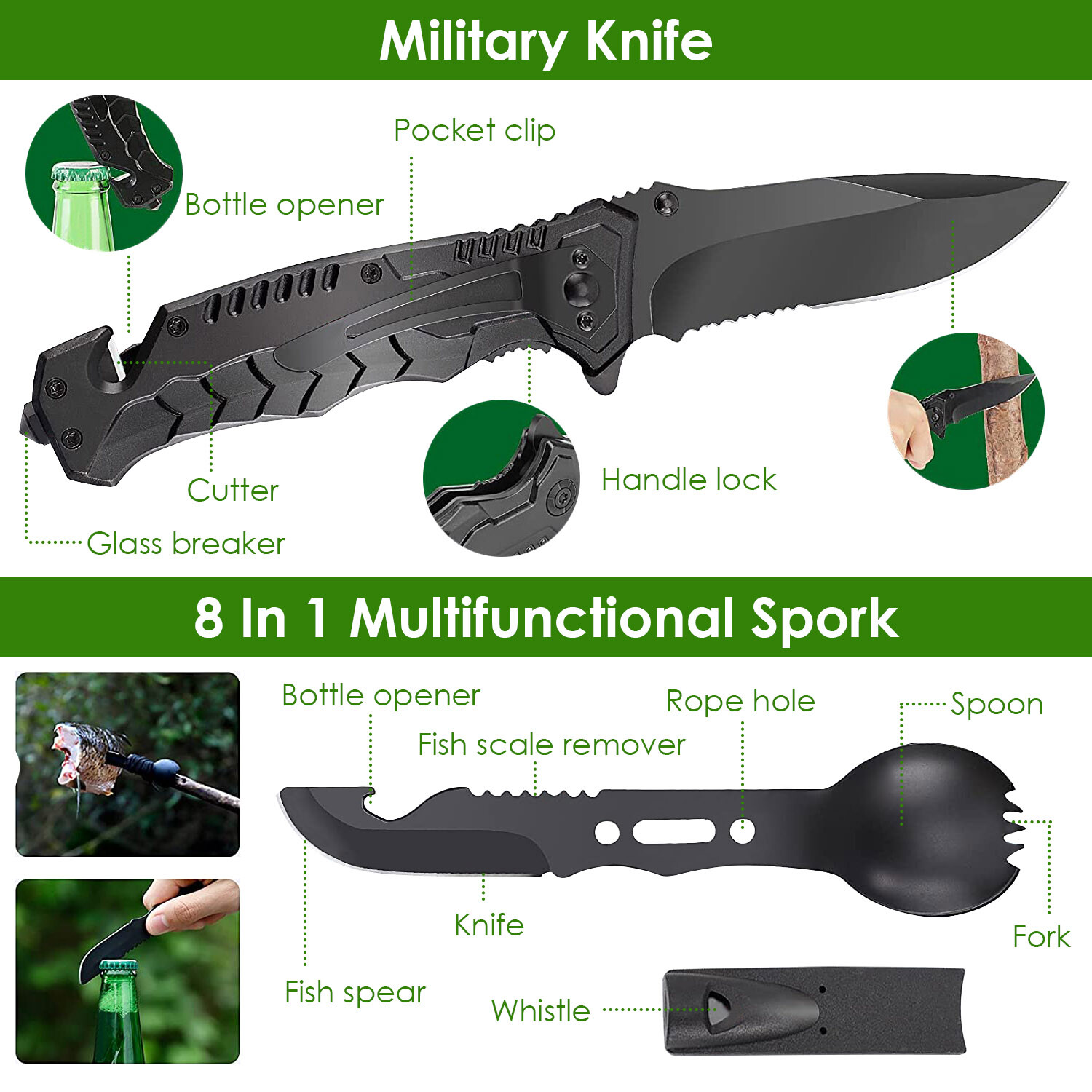 Professional Survival Kit Emergency Survival Gear Equipment for Hiking Camping
