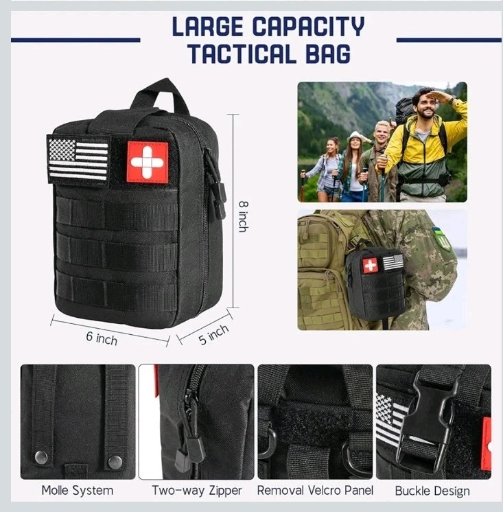 Survival Kits, 149Pcs Survival Gear First Aid Kit IFAK with Molle System
