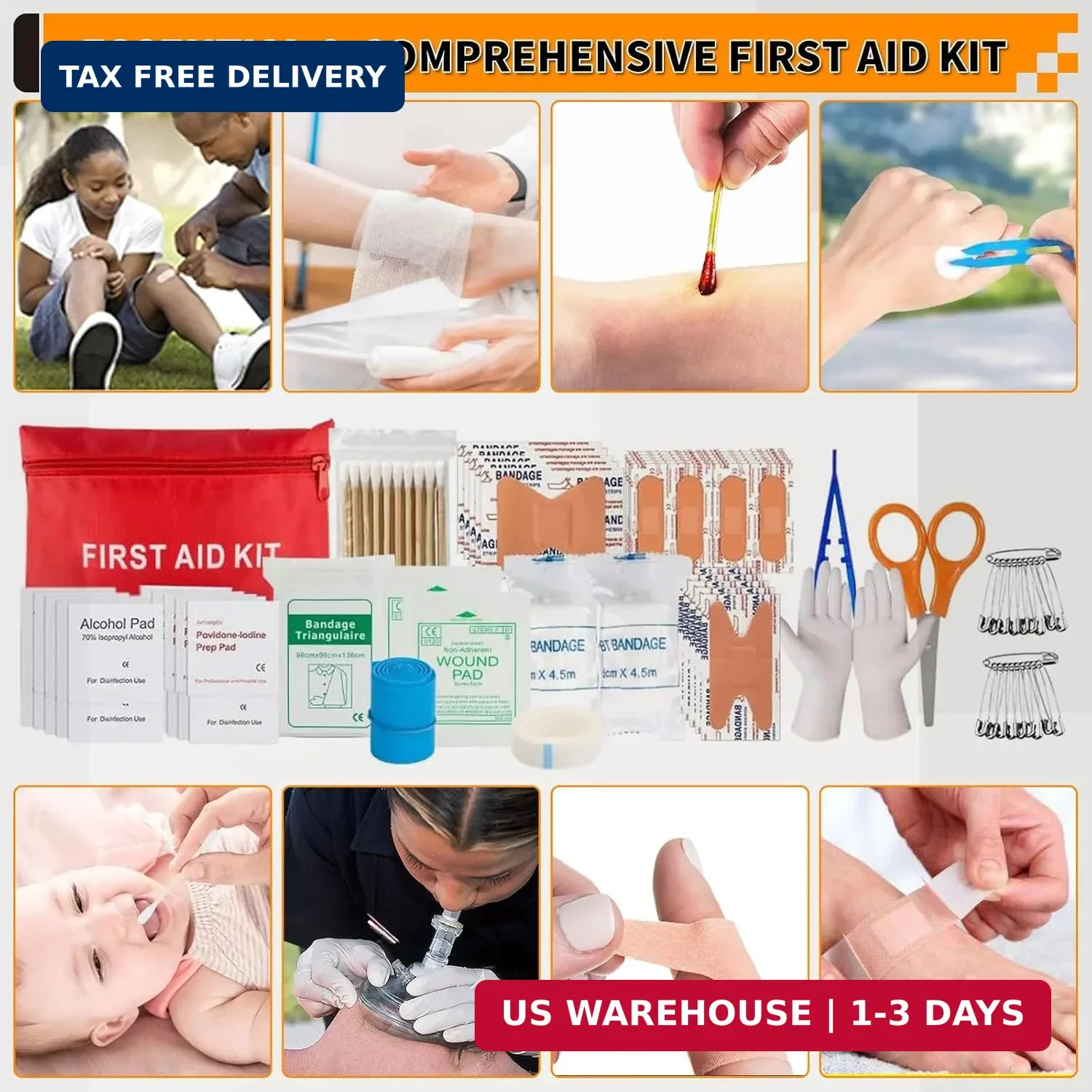 Survival Kit, Gifts for Men Women Teen Boys, 252 pcs Survival Gear and Equipment