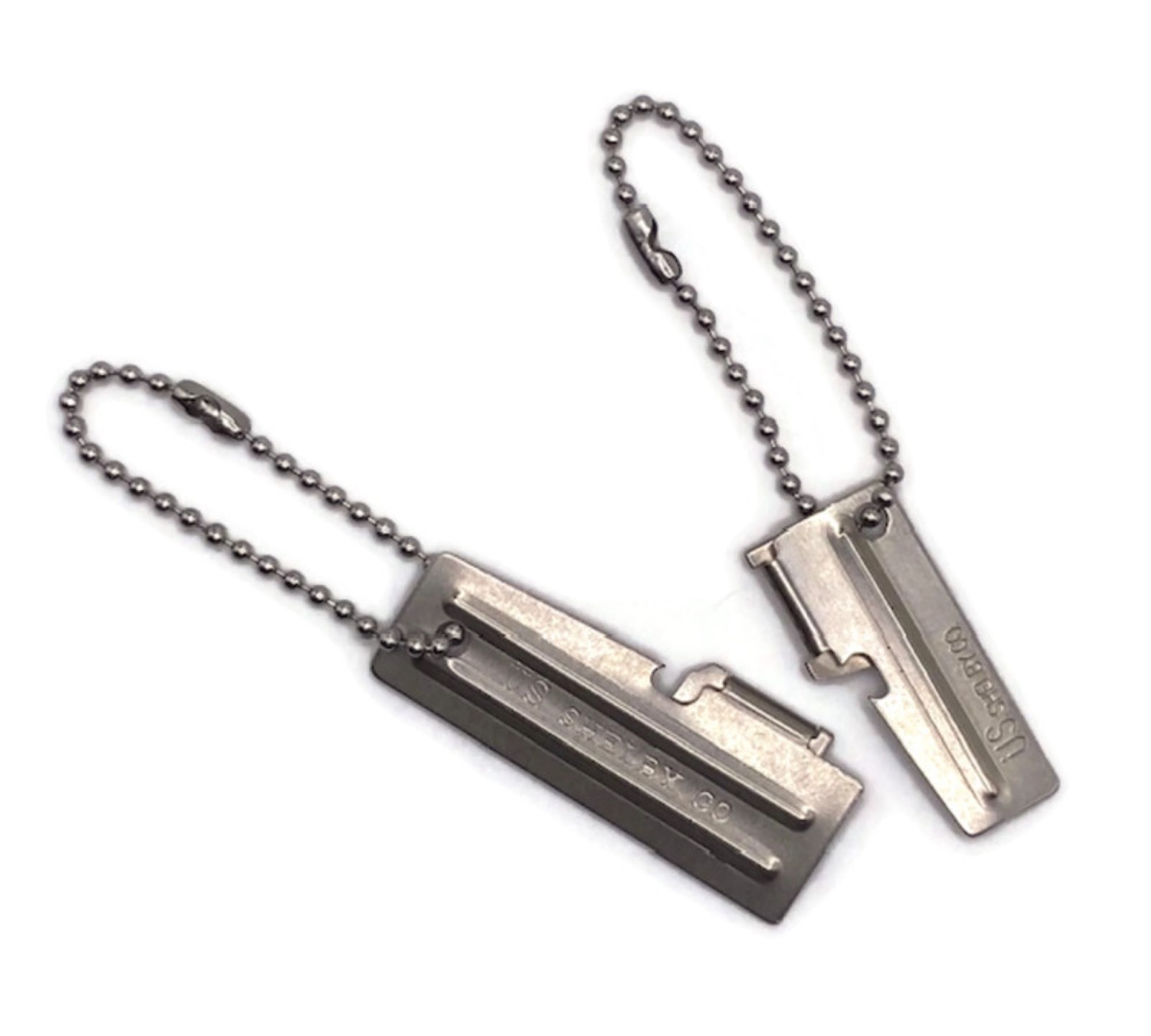 4 Pcs P38 and P51 Can Openers with 4½” Dog Tag Chains US Army Issue US Shelby