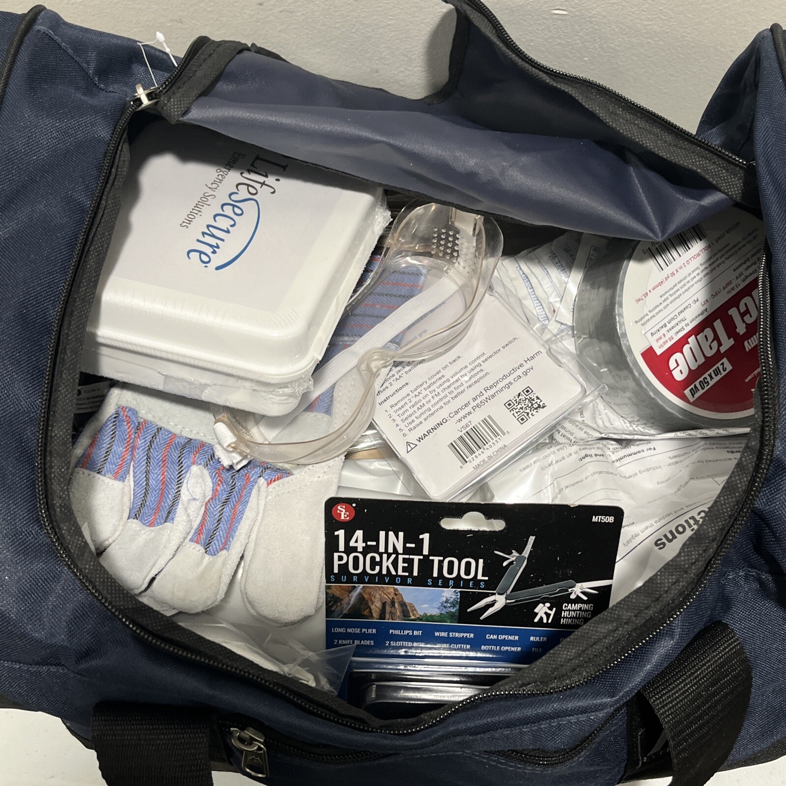 LIFESECURE Survival Kit: 97 Components, Duffel Bag, 10 People Served 31XR15
