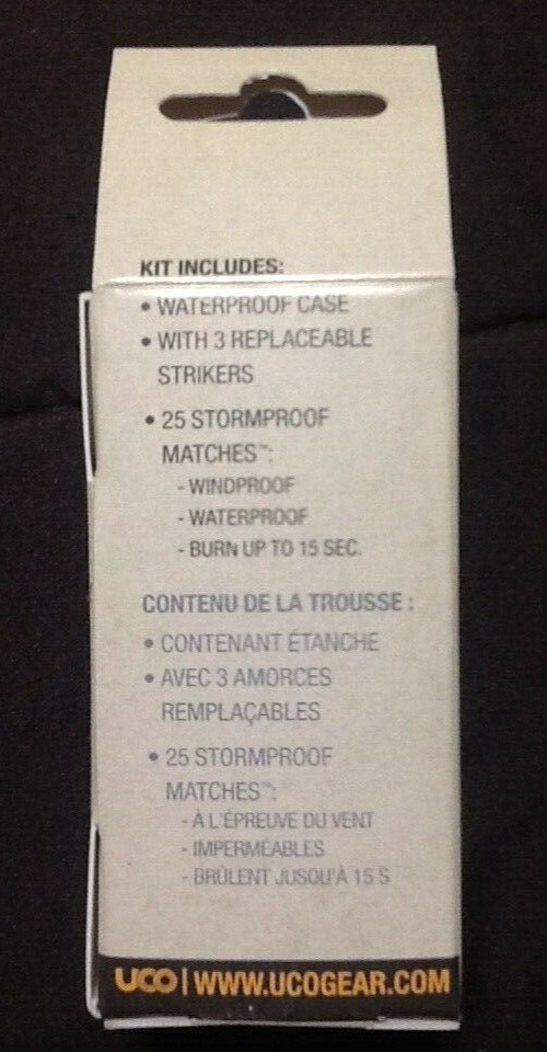 UCO Stormproof Match Kit: 25 Stormproof Matches, Extra Strikers, Waterproof Case