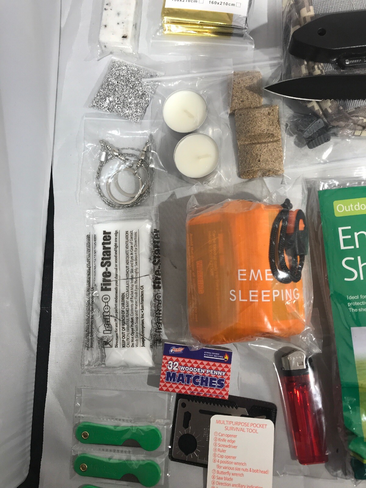 Survival Kit Essential Glove Compartment Jeep MOLLE System – Fire Shelter Light