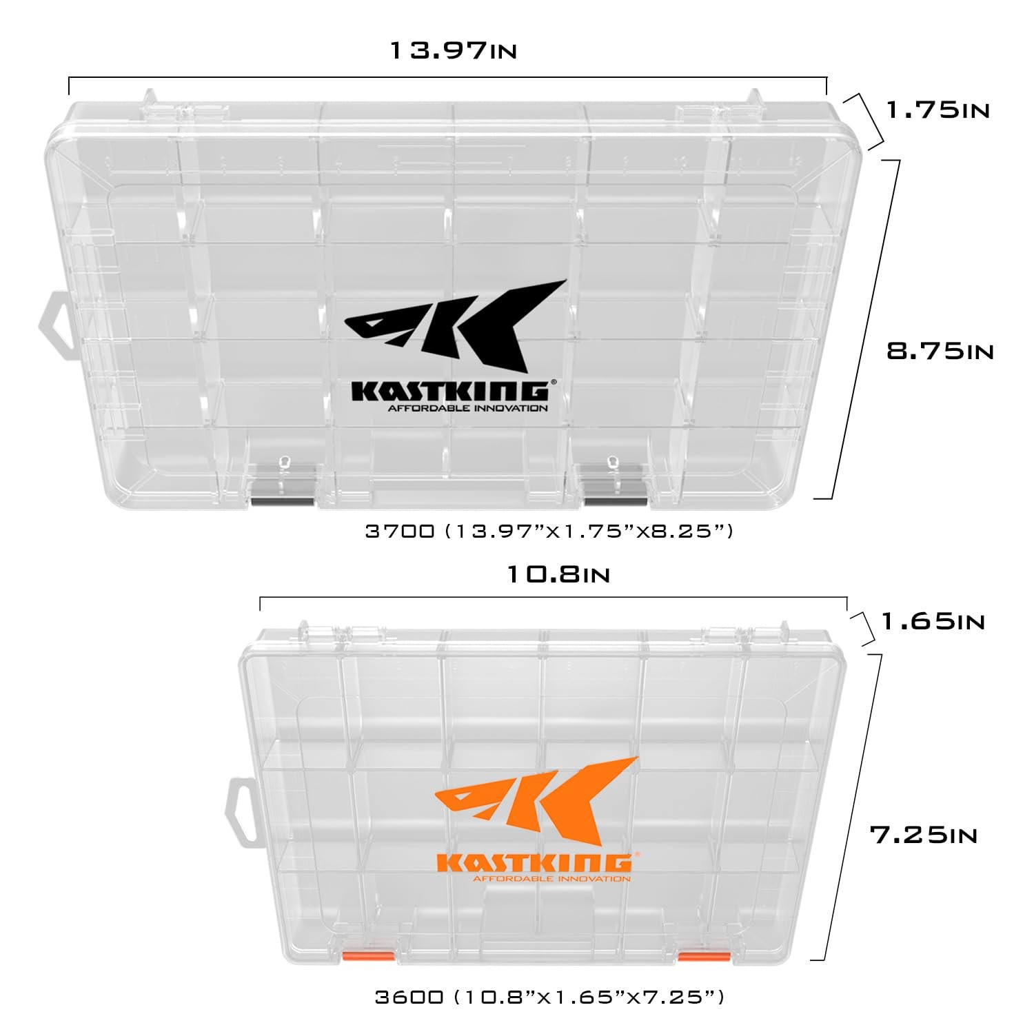 KastKing Tackle Boxes, Plastic Box, Storage 3700(2Pack), Standard