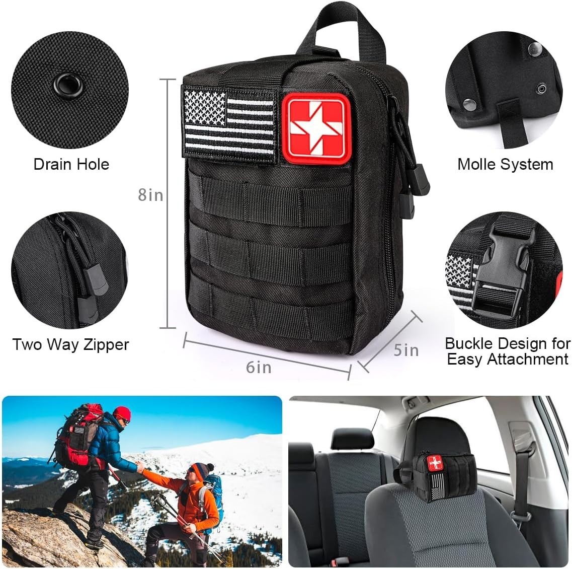 222-Piece Tactical Survival Kit with First Aid and Emergency Gear