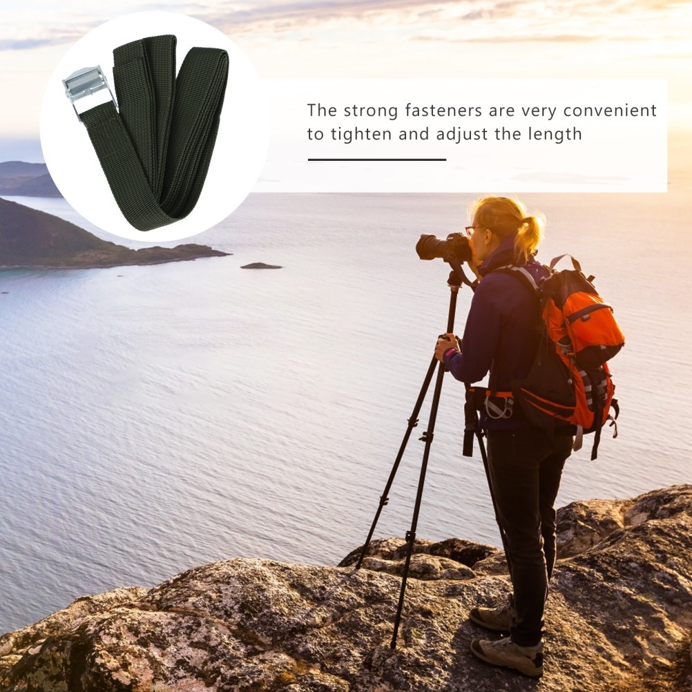 2Pcs Hiking Camera Fixing Strap Black Polyester Outdoor Securing Belt