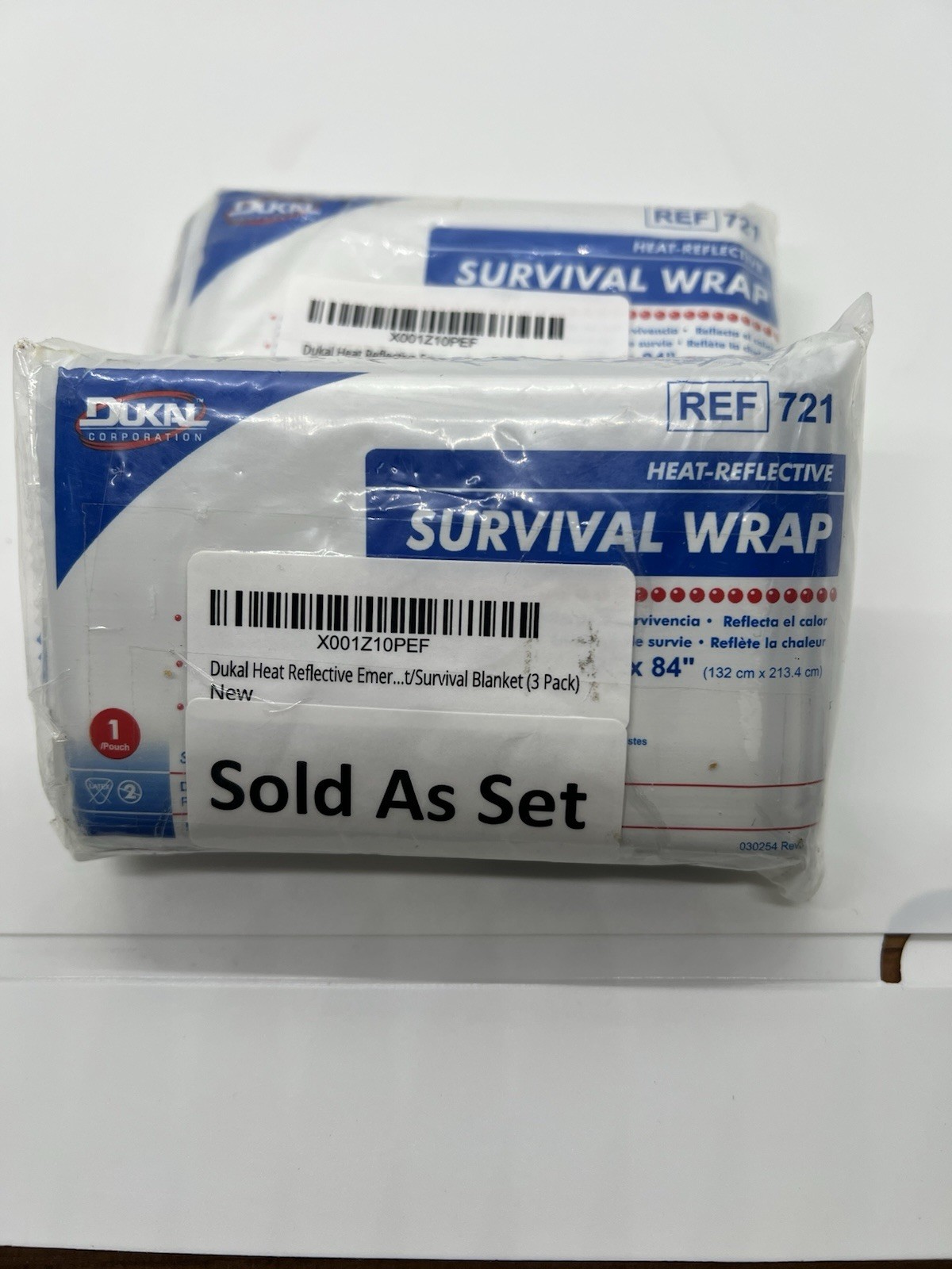 Dukal 721 Emergency Survival Blanket Mylar Thermal Wrap 6 Pk • XL 82″x 54