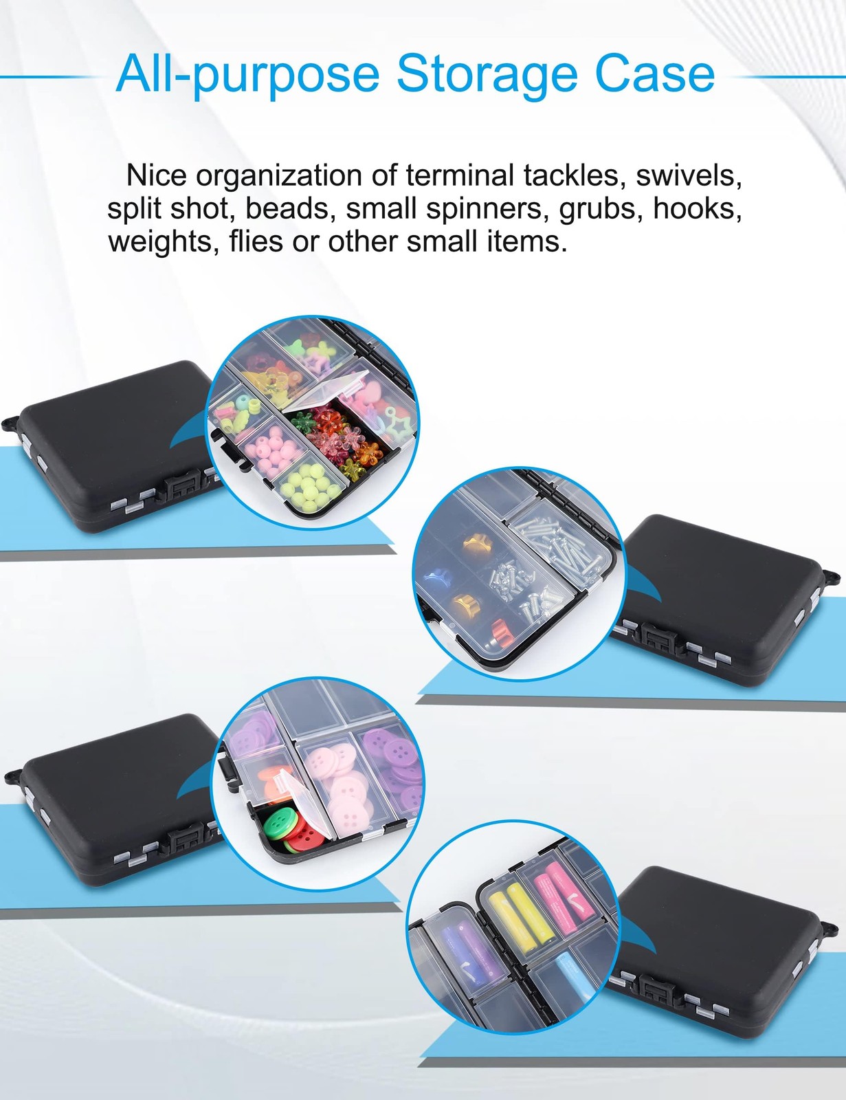 Hlotmeky Small Tackle Box Organizer 4 Pack Mini Small, Black, 4